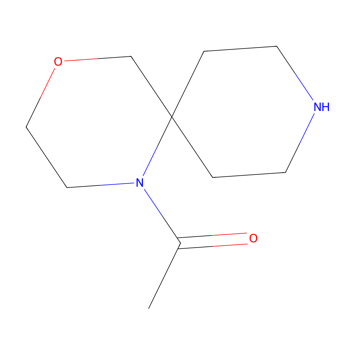 1-(4-Oxa-1,9-diazaspiro[5.5]undecan-1-yl)ethanone molecular structure, CAS 1422134-34-6