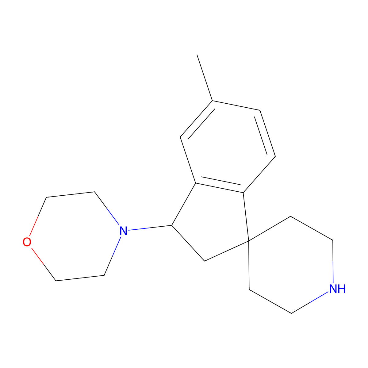 4-(5-Methyl-2,3-dihydrospiro[indene-1,4'-piperidin]-3-yl)morpholine molecular structure, CAS 1422134-36-8