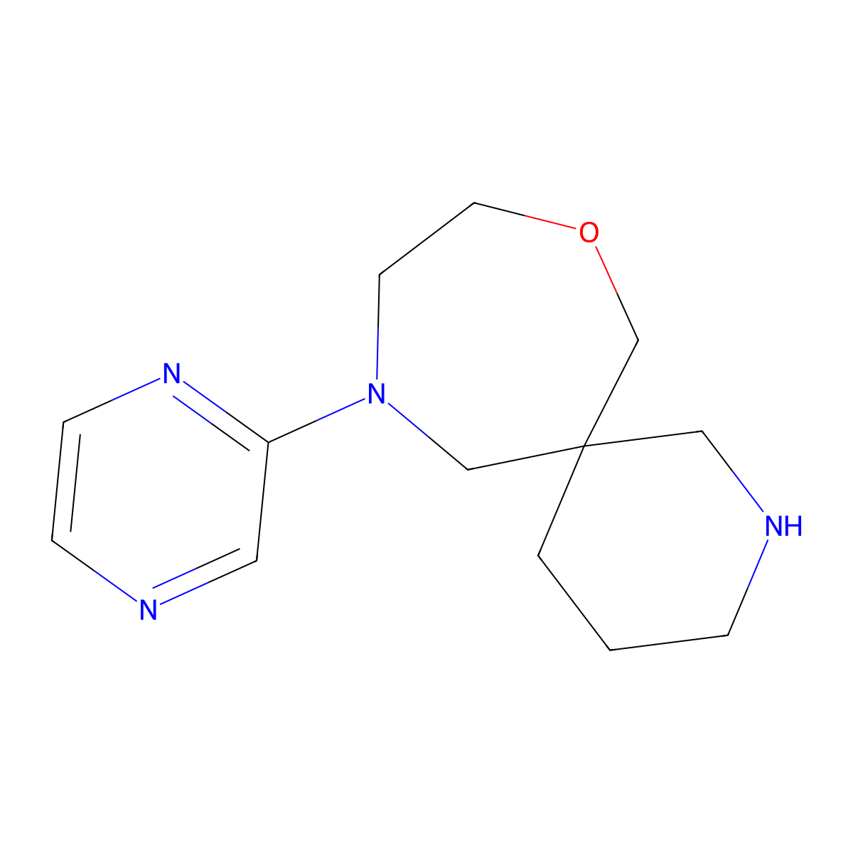 11-(Pyrazin-2-yl)-8-oxa-2,11-diazaspiro[5.6]dodecane molecular structure, CAS 1422134-42-6