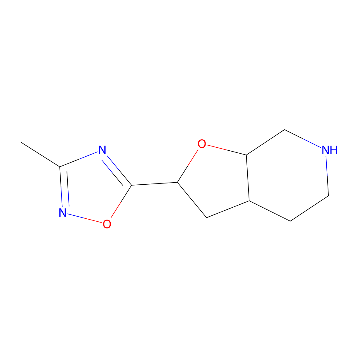 Rel-(2S,3As,7As)-2-(3-Methyl-1,2,4-Oxadiazol-5-Yl)Octahydrofuro[2,3-C]Pyridine molecular structure, CAS 1422134-46-0