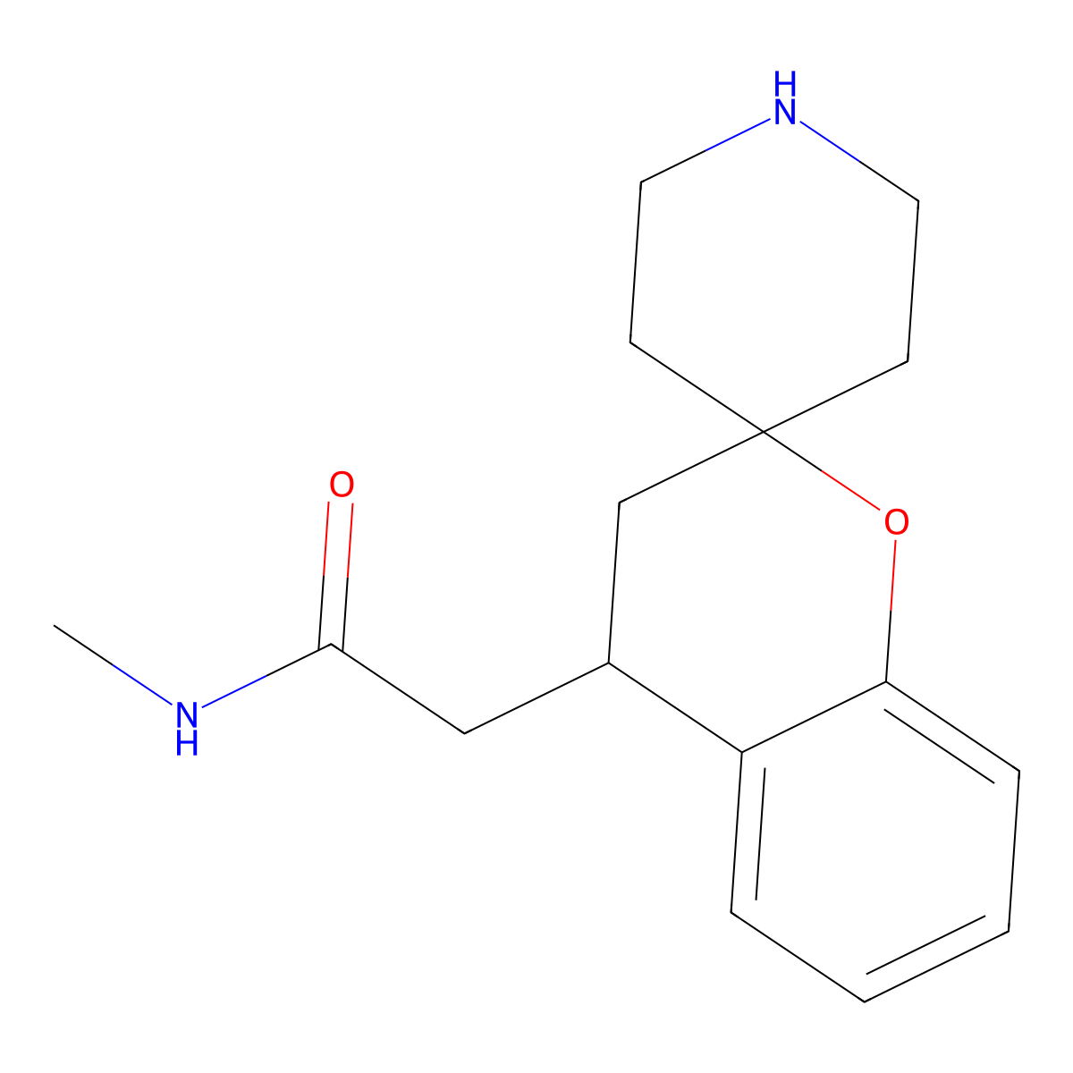N-Methyl-2-(spiro[chroman-2,4'-piperidin]-4-yl)acetamide molecular structure, CAS 1422134-49-3