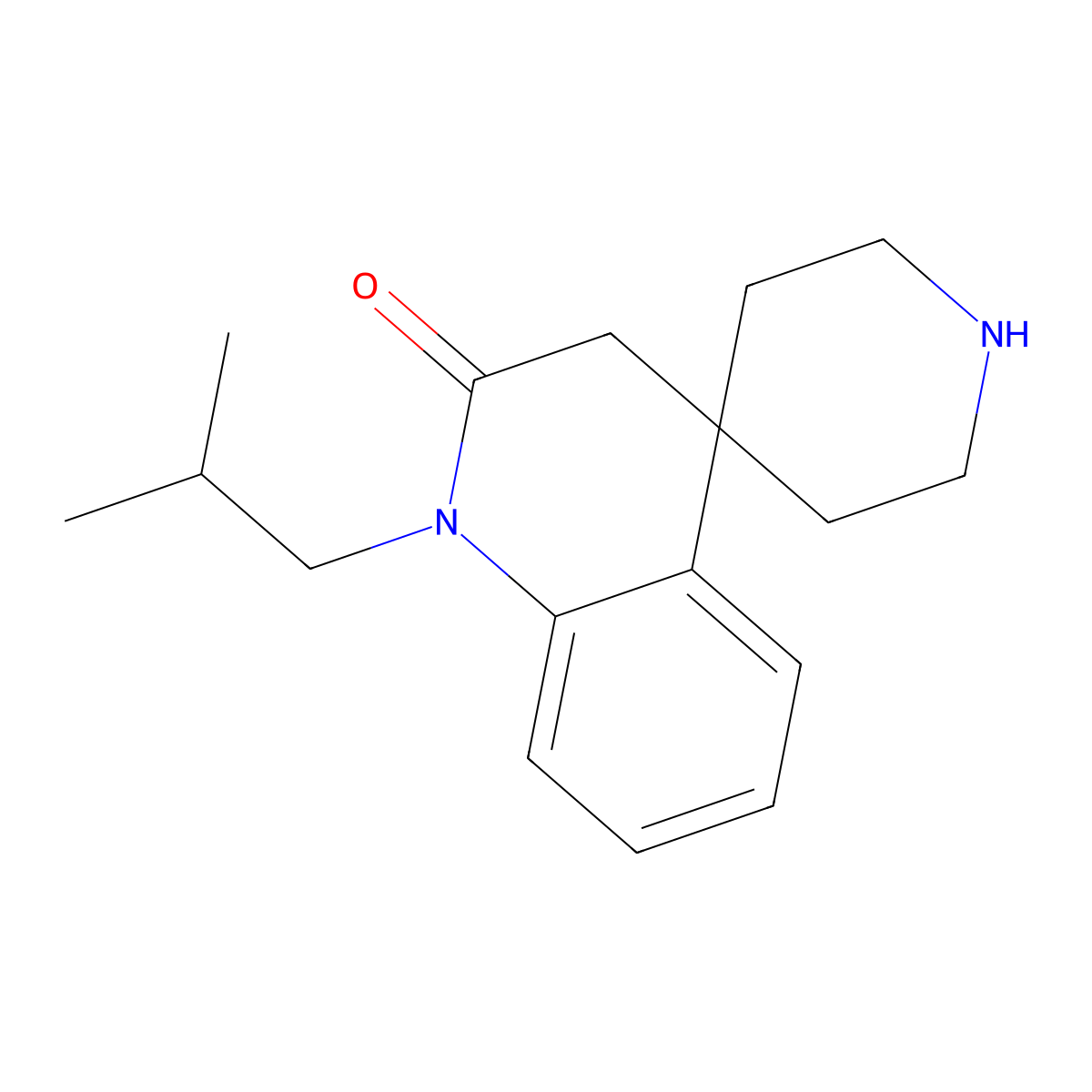 1'-Isobutyl-1'H-spiro[piperidine-4,4'-quinolin]-2'(3'H)-one molecular structure, CAS 1422134-52-8