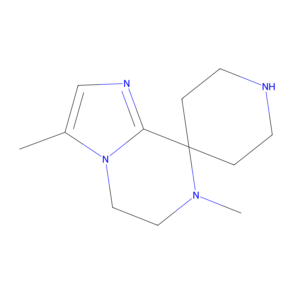 3,7-Dimethyl-6,7-dihydro-5H-spiro[imidazo[1,2-a]pyrazine-8,4'-piperidine] molecular structure, CAS 1422134-60-8