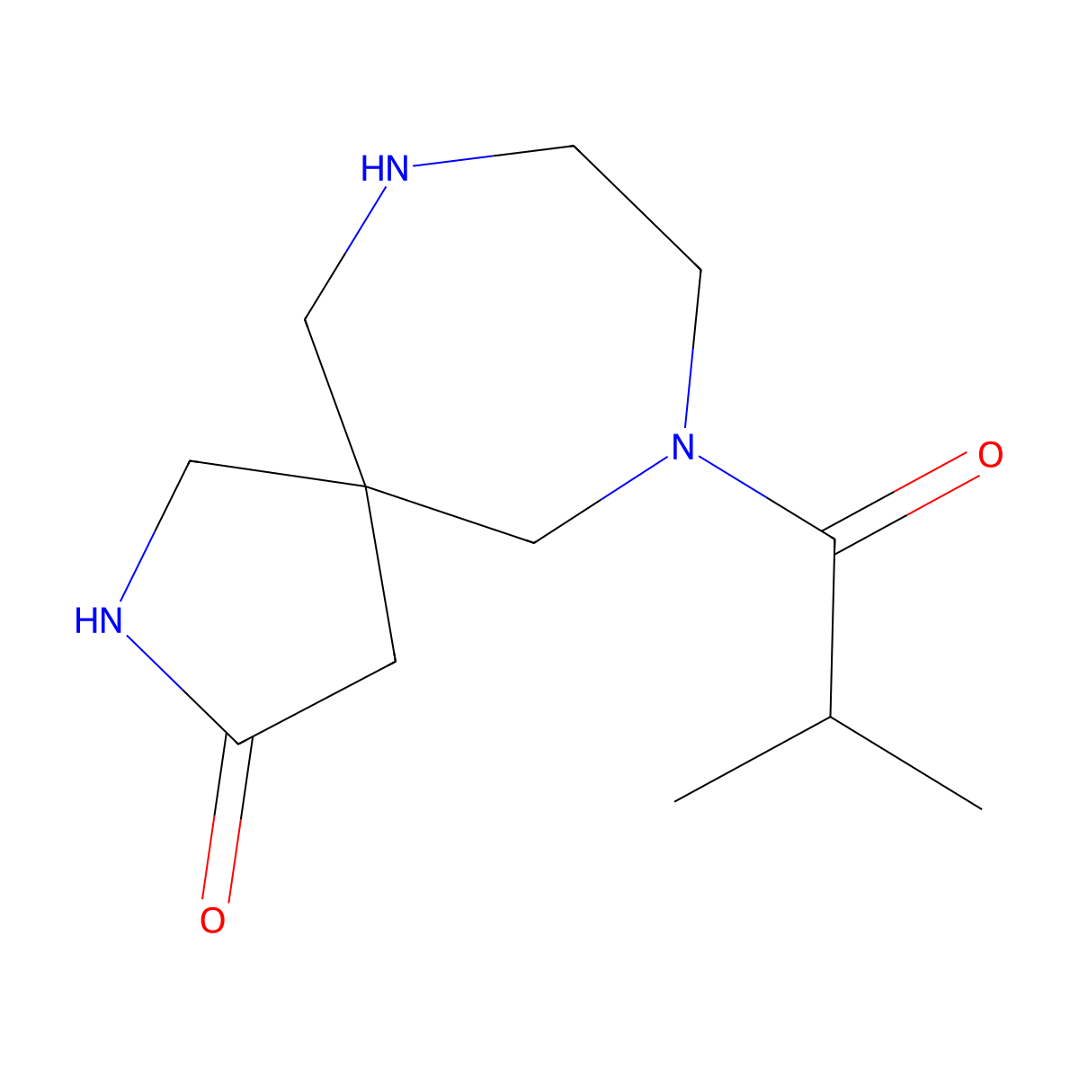 7-Isobutyryl-2,7,10-triazaspiro[4.6]undecan-3-one molecular structure, CAS 1422134-67-5