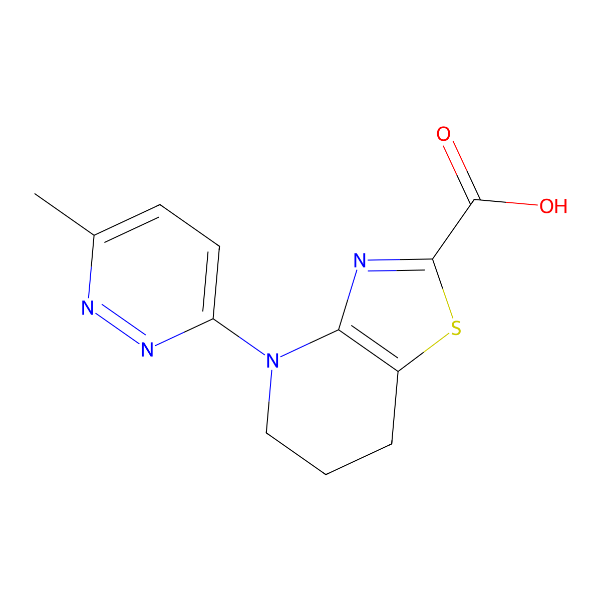4-(6-Methylpyridazin-3-yl)-4,5,6,7-tetrahydrothiazolo[4,5-b]pyridine-2-carboxylic acid molecular structure, CAS 1422134-70-0