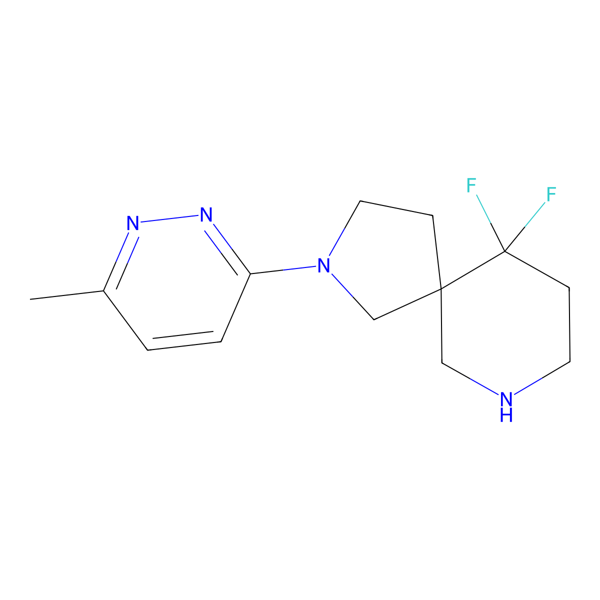 10,10-Difluoro-2-(6-methylpyridazin-3-yl)-2,7-diazaspiro[4.5]decane molecular structure, CAS 1422134-74-4