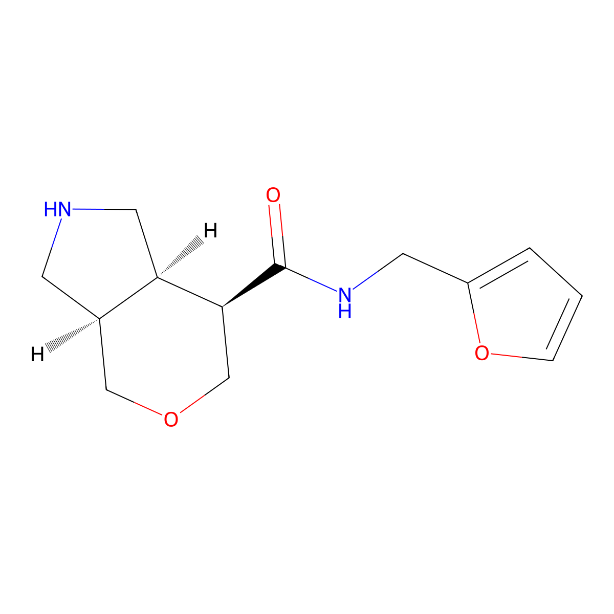 (3aR,7R,7aR)-N-(furan-2-ylmethyl)octahydropyrano[3,4-c]pyrrole-7-carboxamide molecular structure, CAS 1422134-76-6