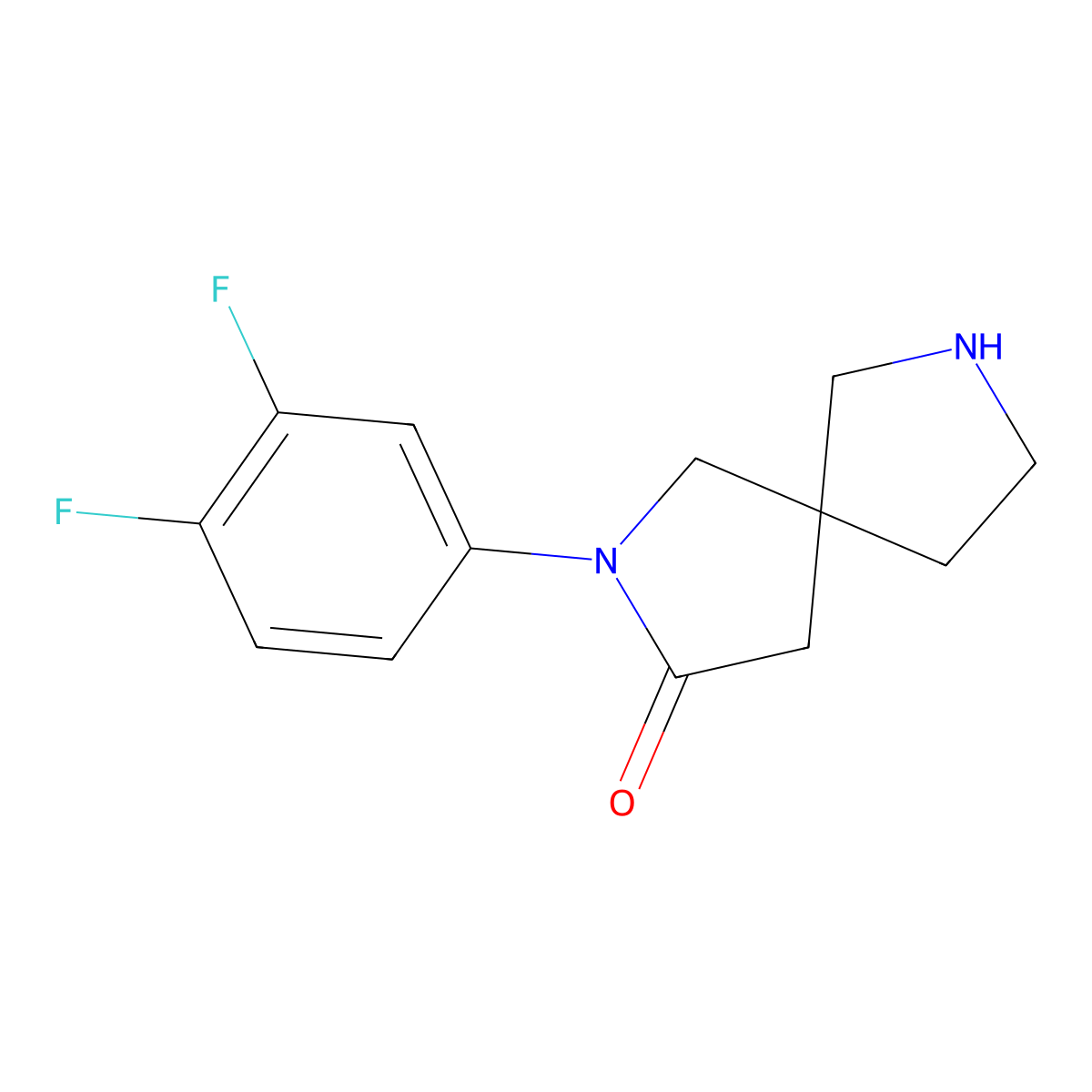 2-(3,4-Difluorophenyl)-2,7-diazaspiro[4.4]nonan-3-one molecular structure, CAS 1422134-80-2