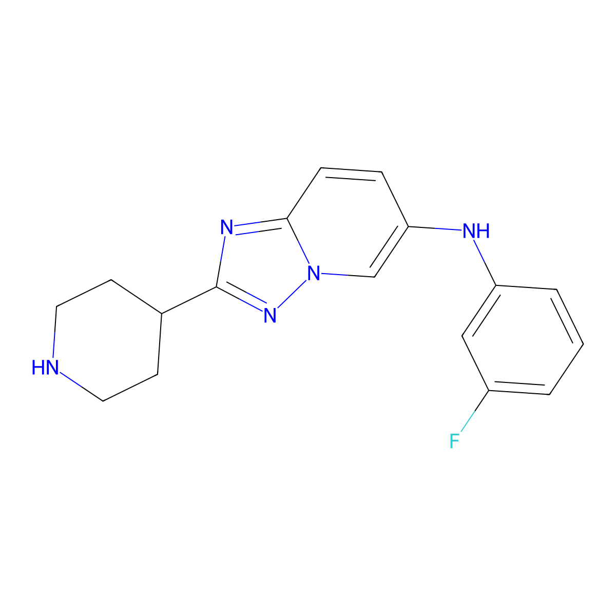 N-(3-Fluorophenyl)-2-(piperidin-4-yl)-[1,2,4]triazolo[1,5-a]pyridin-6-amine molecular structure, CAS 1422134-92-6