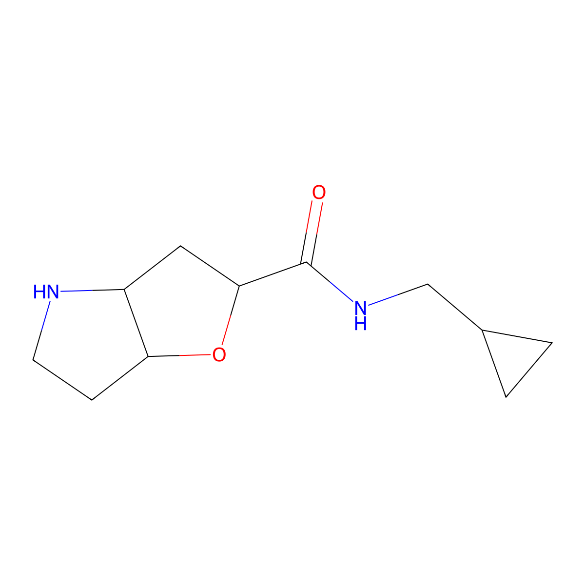 (2S,3aR,6aR)-N-(cyclopropylmethyl)hexahydro-2H-furo[3,2-b]pyrrole-2-carboxamide molecular structure, CAS 1422134-95-9