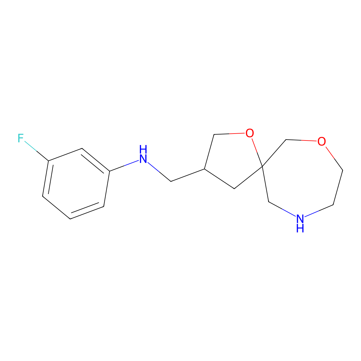 N-(1,7-Dioxa-10-Azaspiro[4.6]Undecan-3-Ylmethyl)-3-Fluoroaniline molecular structure, CAS 1422135-22-5