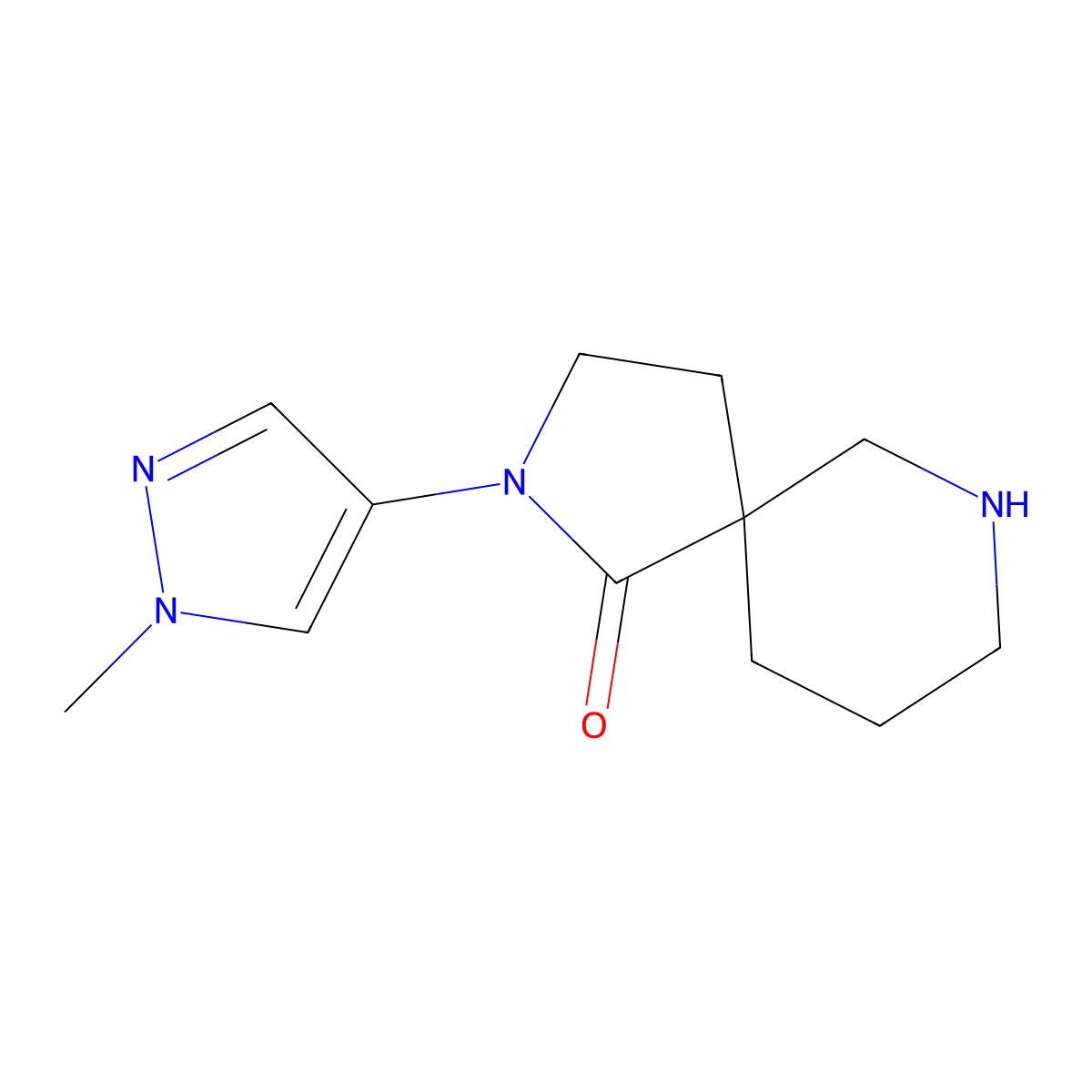 2-(1-Methyl-1H-pyrazol-4-yl)-2,7-diazaspiro[4.5]decan-1-one molecular structure, CAS 1422135-24-7