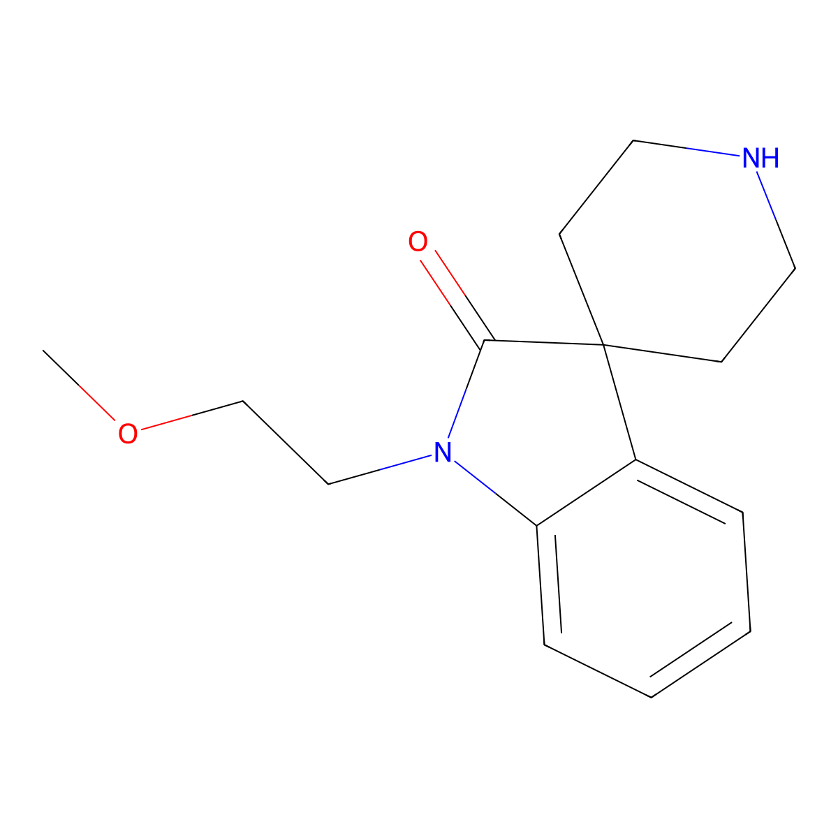 1-(2-Methoxyethyl)spiro[indoline-3,4'-piperidin]-2-one molecular structure, CAS 1422135-25-8