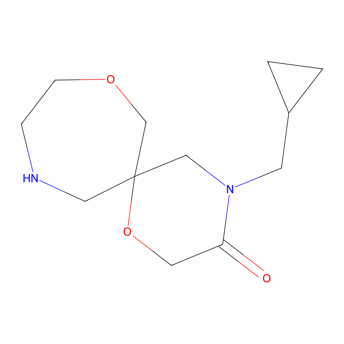 4-(Cyclopropylmethyl)-1,8-dioxa-4,11-diazaspiro[5.6]dodecan-3-one molecular structure, CAS 1422135-29-2