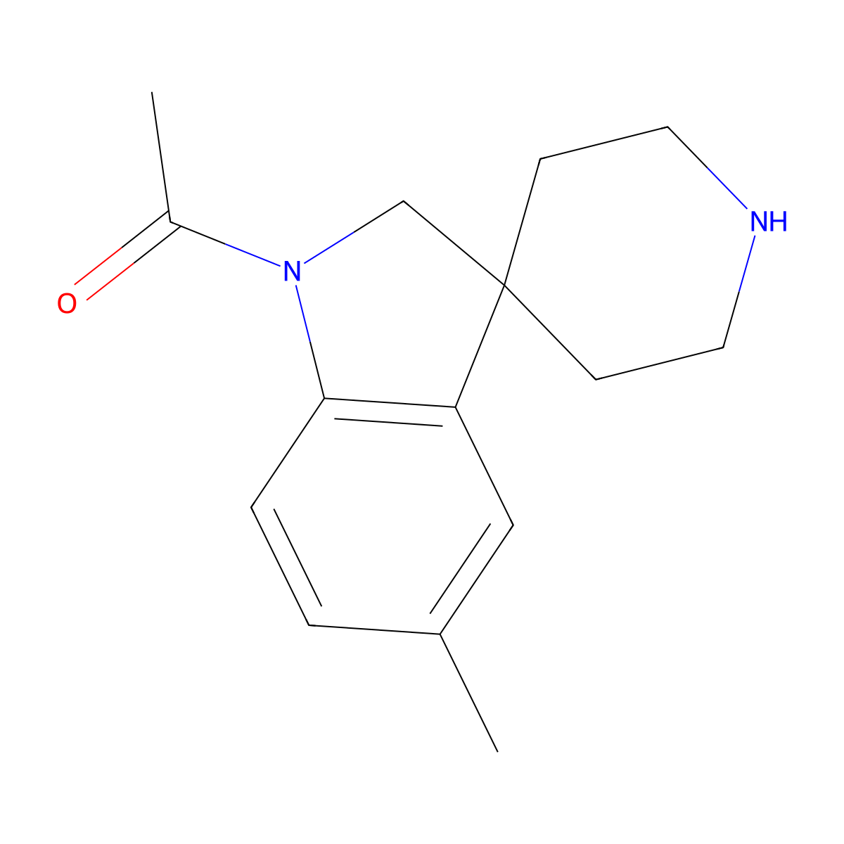1-(5-Methylspiro[indoline-3,4'-piperidin]-1-yl)ethanone molecular structure, CAS 1422135-40-7