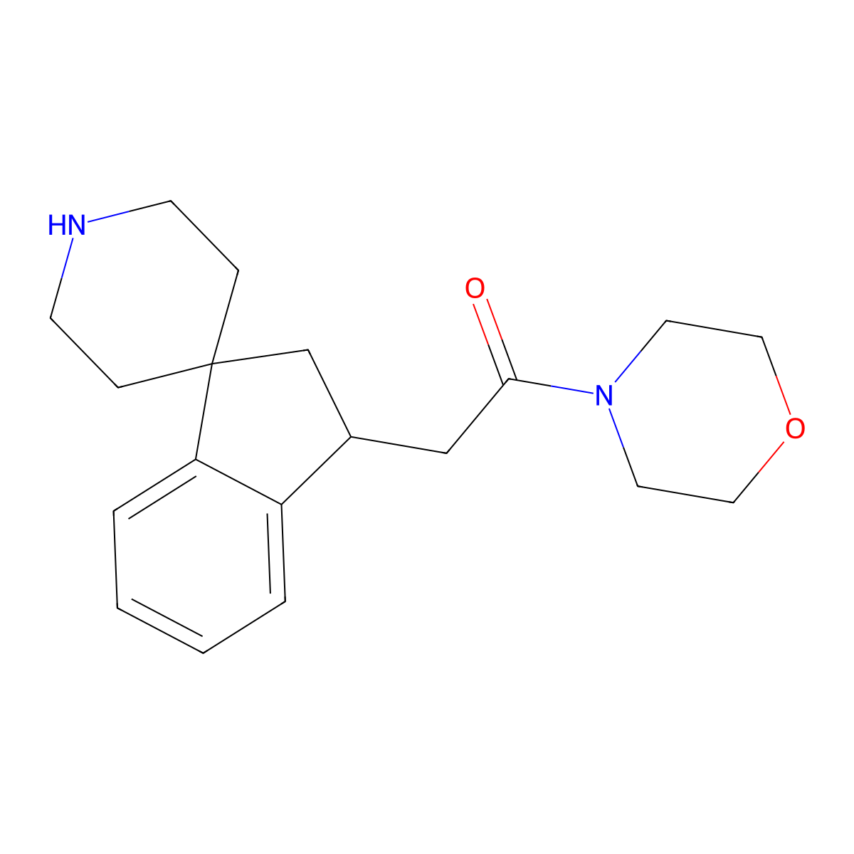 2-(2,3-Dihydrospiro[indene-1,4'-piperidine]-3-yl)-1-morpholinoethanone molecular structure, CAS 1422135-44-1