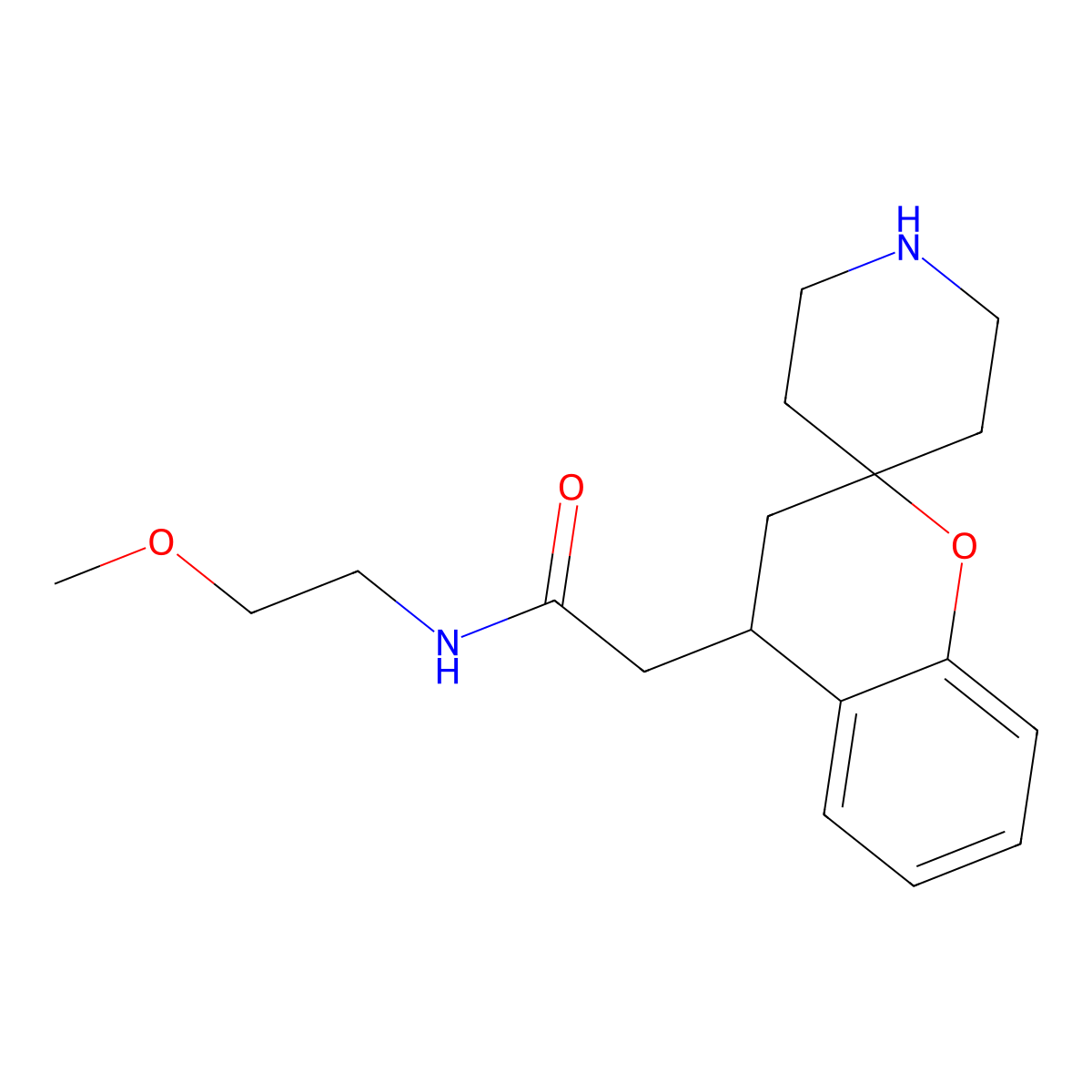 N-(2-Methoxyethyl)-2-(spiro[chroman-2,4'-piperidin]-4-yl)acetamide molecular structure, CAS 1422135-49-6