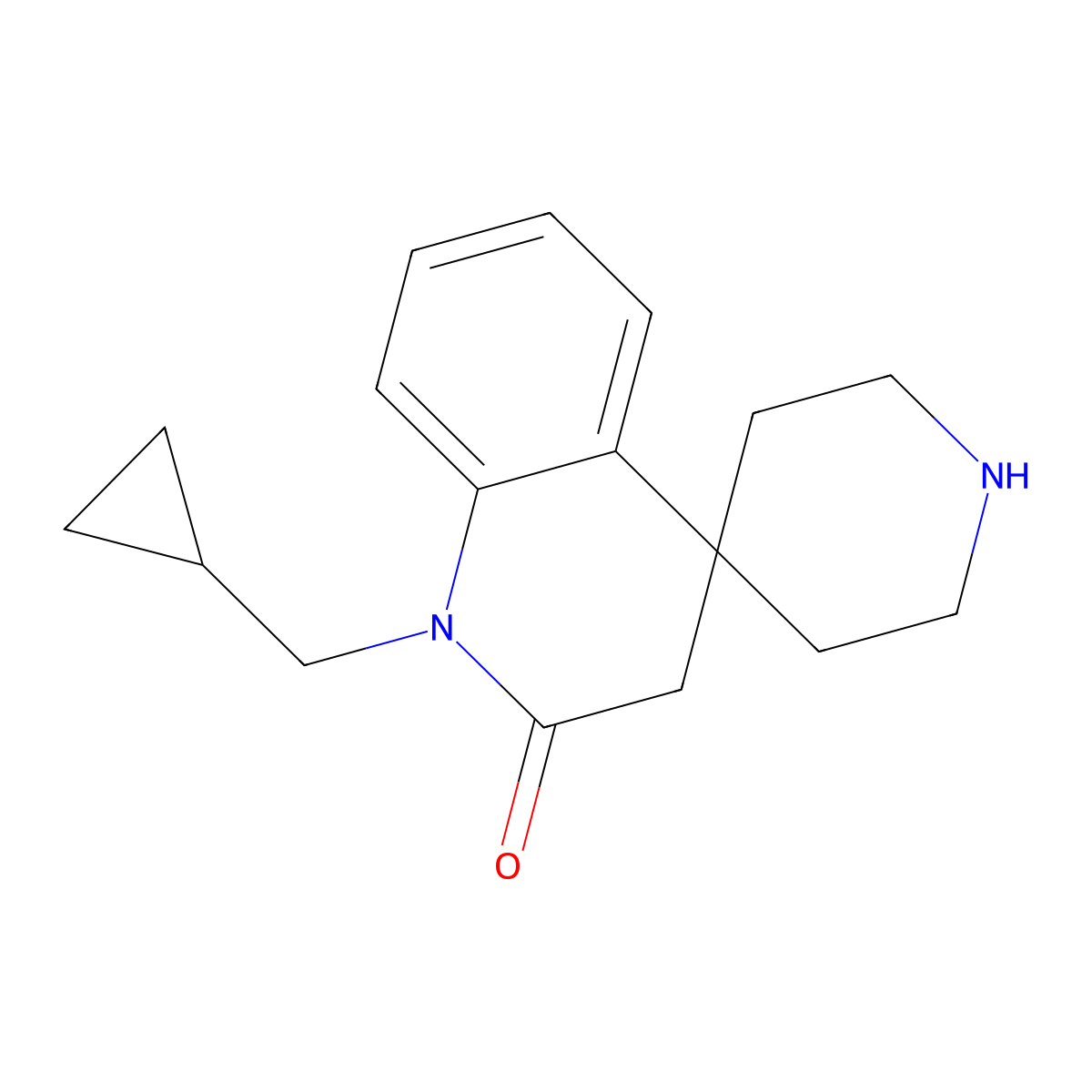 1'-(Cyclopropylmethyl)-1'H-spiro[piperidine-4,4'-quinolin]-2'(3'H)-one molecular structure, CAS 1422135-58-7