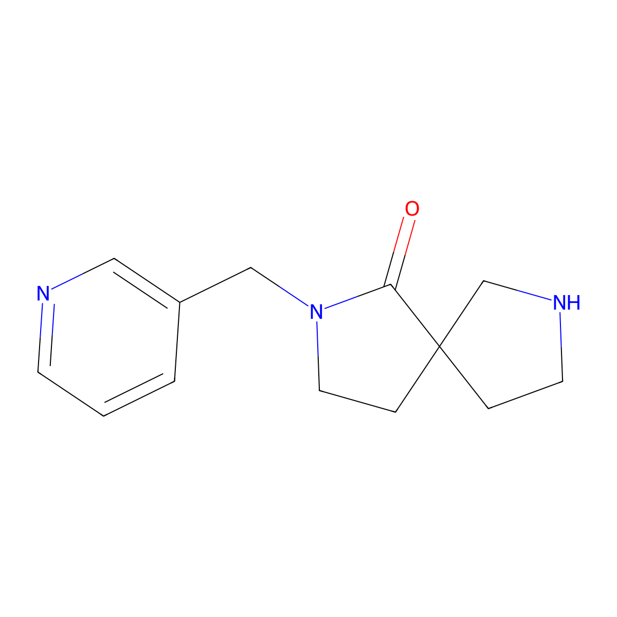 2-(Pyridin-3-ylmethyl)-2,7-diazaspiro[4.4]nonan-1-one molecular structure, CAS 1422135-80-5