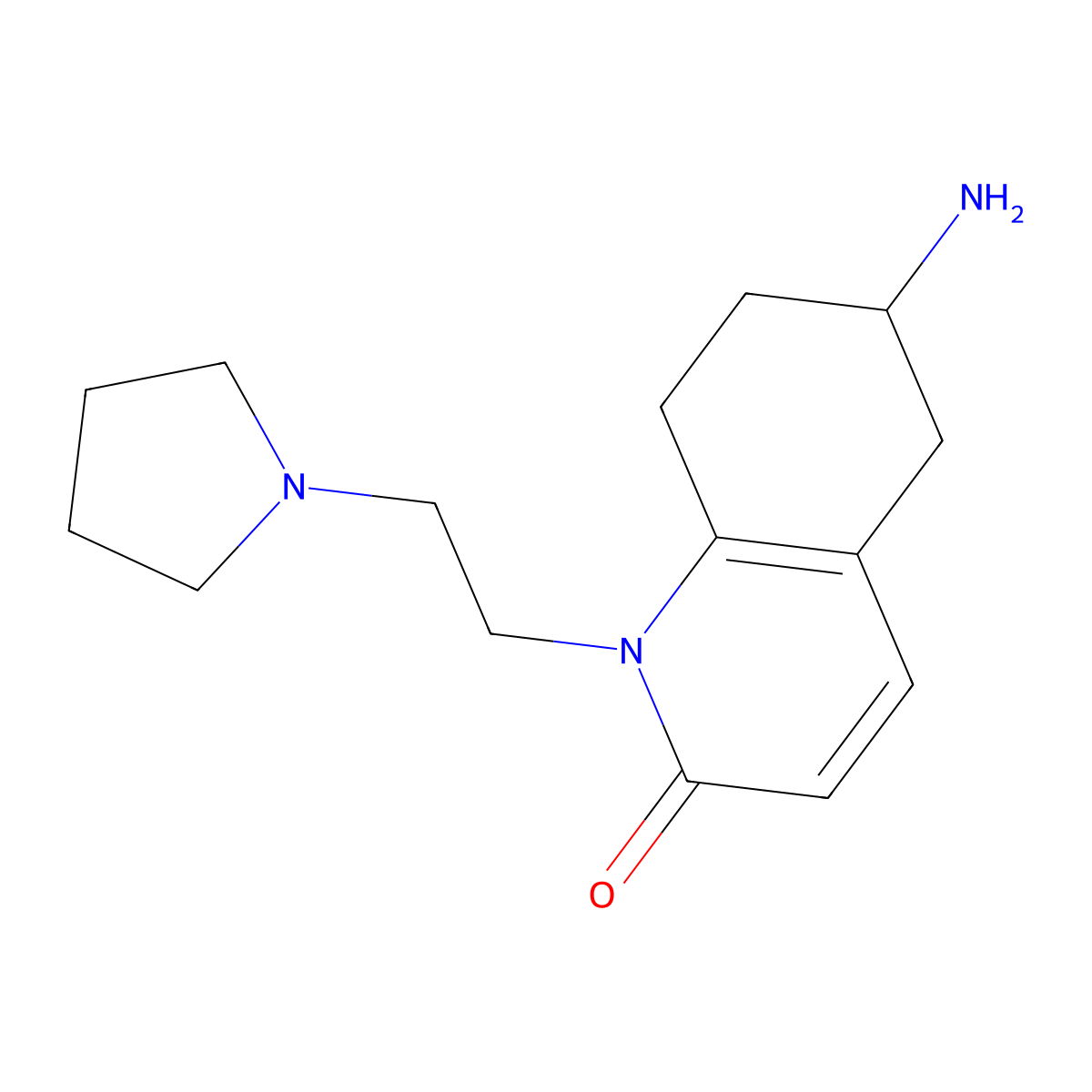 6-Amino-1-(2-(pyrrolidin-1-yl)ethyl)-5,6,7,8-tetrahydroquinolin-2(1H)-one molecular structure, CAS 1422135-82-7