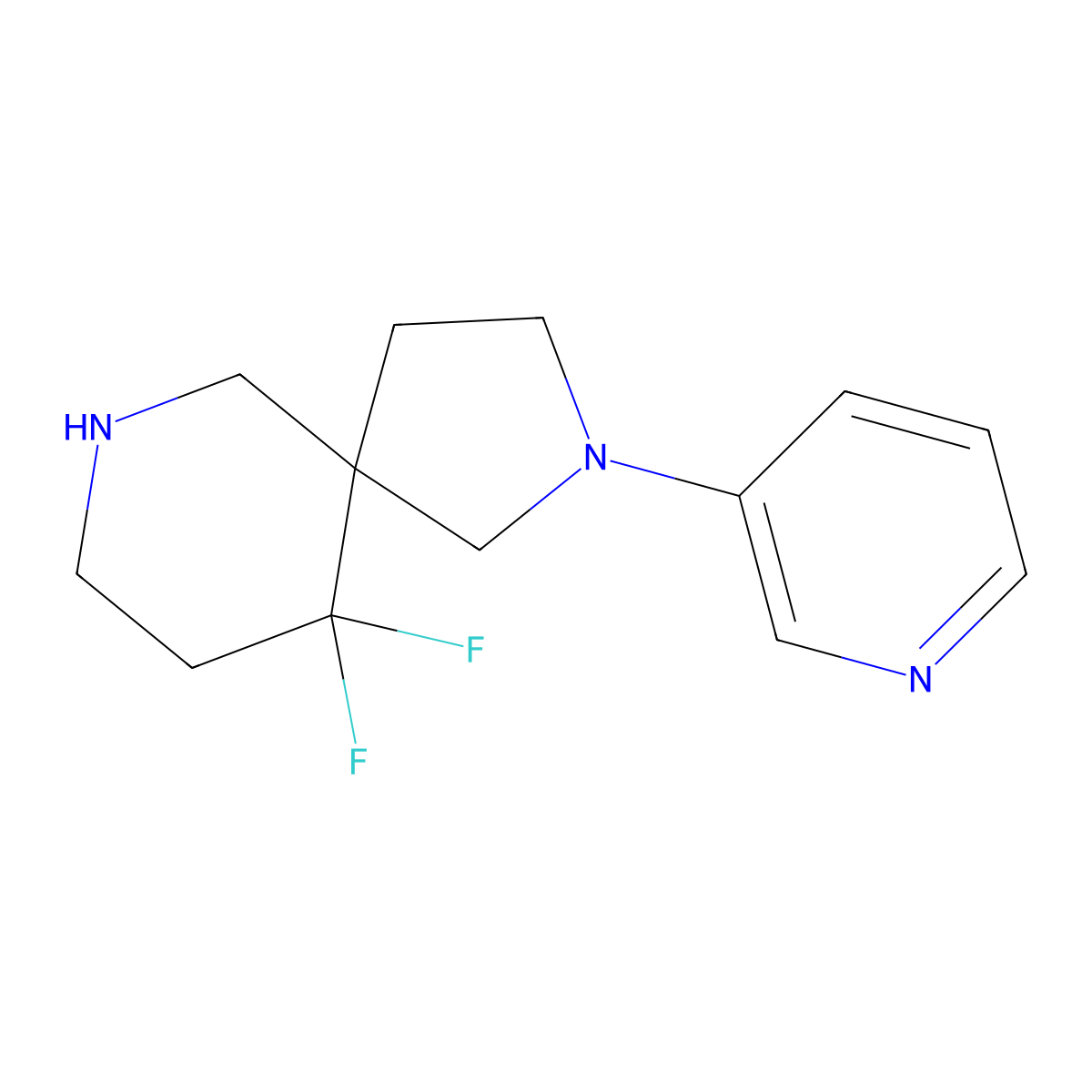 10,10-Difluoro-2-(pyridin-3-yl)-2,7-diazaspiro[4.5]decane molecular structure, CAS 1422135-99-6