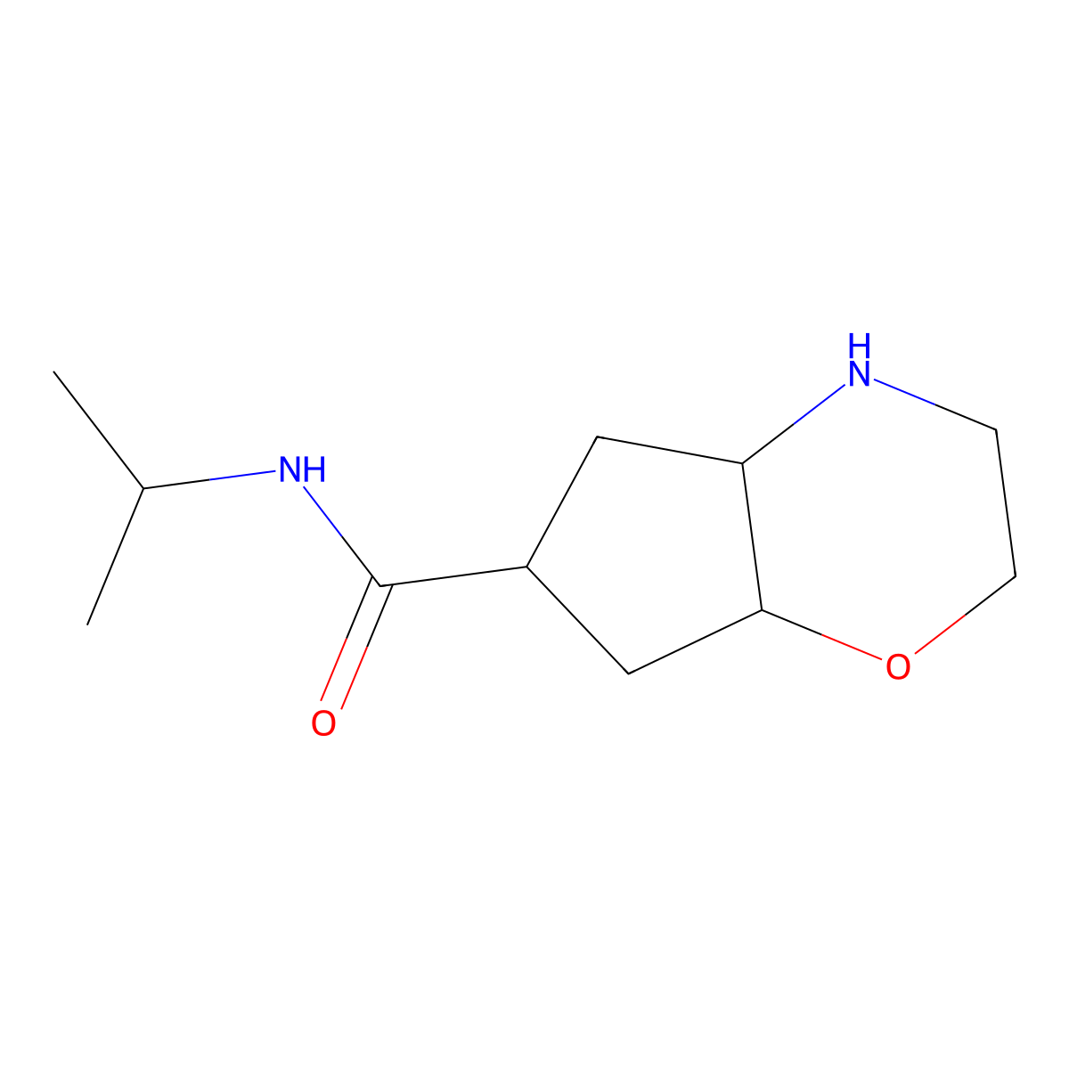 (4aR,6S,7aR)-N-propan-2-yl-2,3,4,4a,5,6,7,7a-octahydrocyclopenta[b][1,4]oxazine-6-carboxamide molecular structure, CAS 1422136-14-8