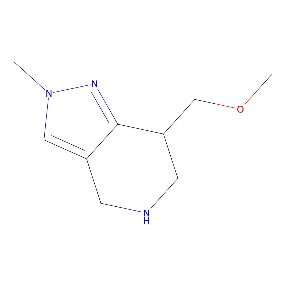 7-(Methoxymethyl)-2-methyl-4,5,6,7-tetrahydro-2H-pyrazolo[4,3-c]pyridine molecular structure, CAS 1422136-15-9