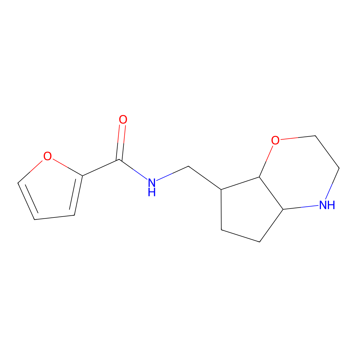 N-((Octahydrocyclopenta[b][1,4]oxazin-7-yl)methyl)furan-2-carboxamide molecular structure, CAS 1422136-17-1