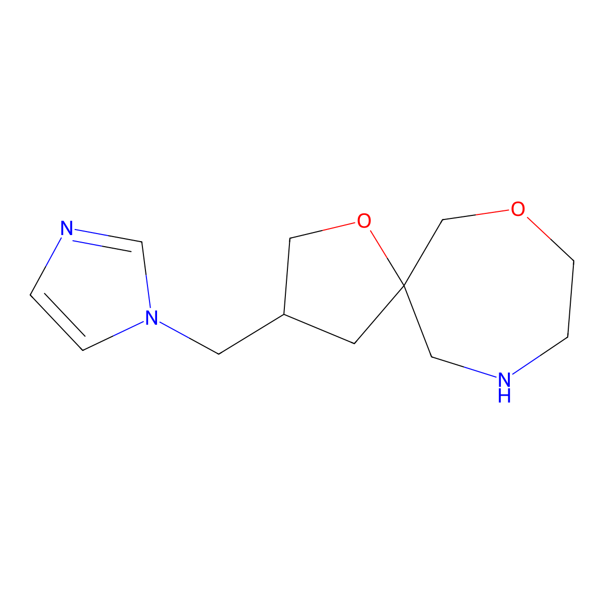 3-((1H-Imidazol-1-yl)methyl)-1,7-dioxa-10-azaspiro[4.6]undecane molecular structure, CAS 1422136-25-1