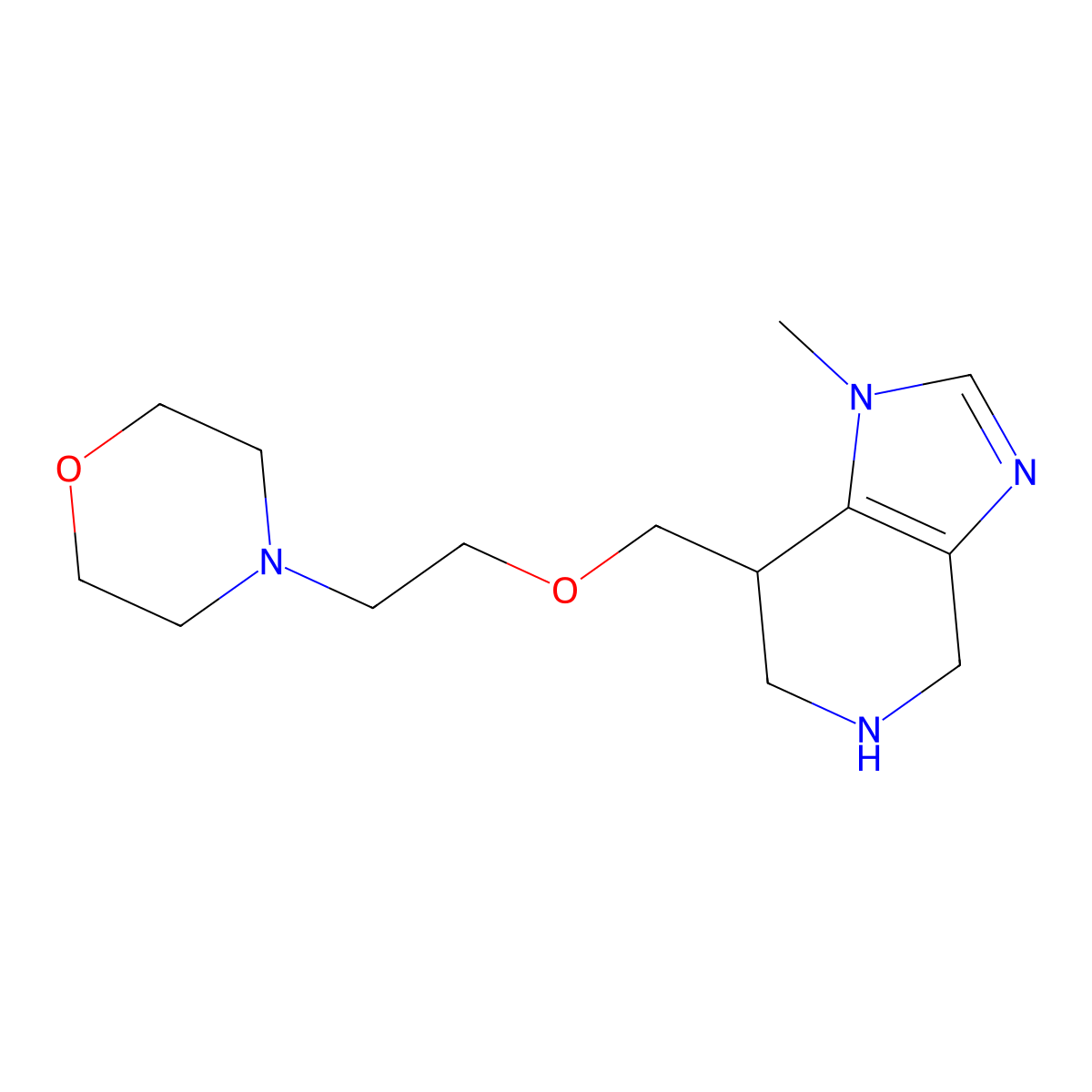 4-(2-((1-methyl-4,5,6,7-tetrahydro-1H-imidazo[4,5-c]pyridin-7-yl)methoxy)ethyl)morpholine molecular structure, CAS 1422136-26-2