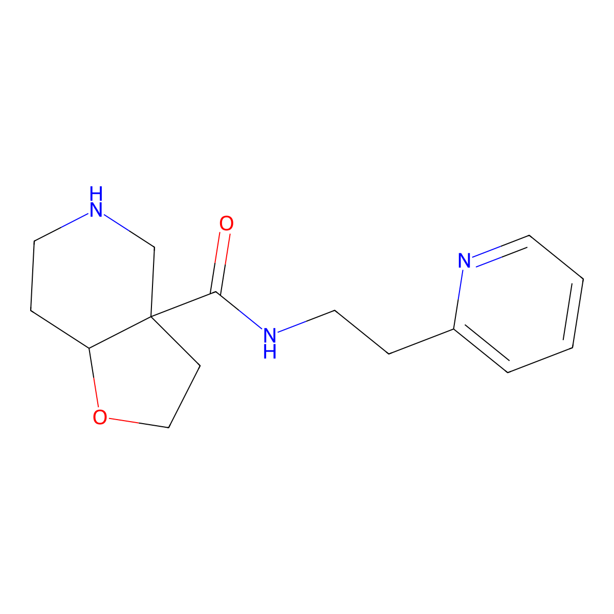 (3aR,7aR)-N-(2-(pyridin-2-yl)ethyl)octahydrofuro[3,2-c]pyridine-3a-carboxamide molecular structure, CAS 1422136-38-6