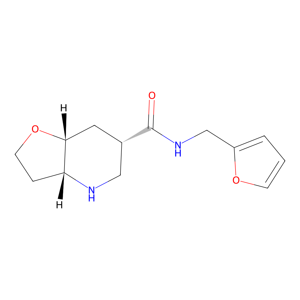Rel-(3Ar,6S,7Ar)-N-(Furan-2-Ylmethyl)Octahydrofuro[3,2-B]Pyridine-6-Carboxamide molecular structure, CAS 1422136-40-0