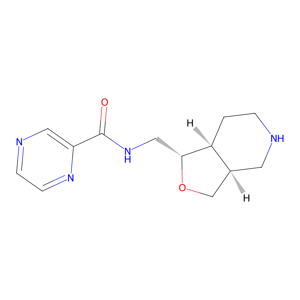 N-(((1S,3As,7As)-Octahydrofuro[3,4-C]Pyridin-1-Yl)Methyl)Pyrazine-2-Carboxamide molecular structure, CAS 1422136-44-4