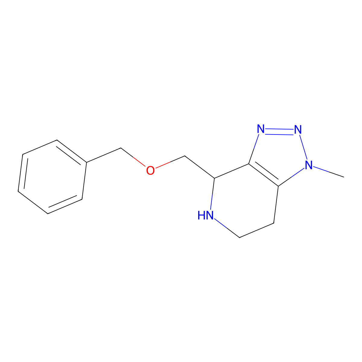 4-((Benzyloxy)methyl)-1-methyl-4,5,6,7-tetrahydro-1H-[1,2,3]triazolo[4,5-c]pyridine molecular structure, CAS 1422136-47-7