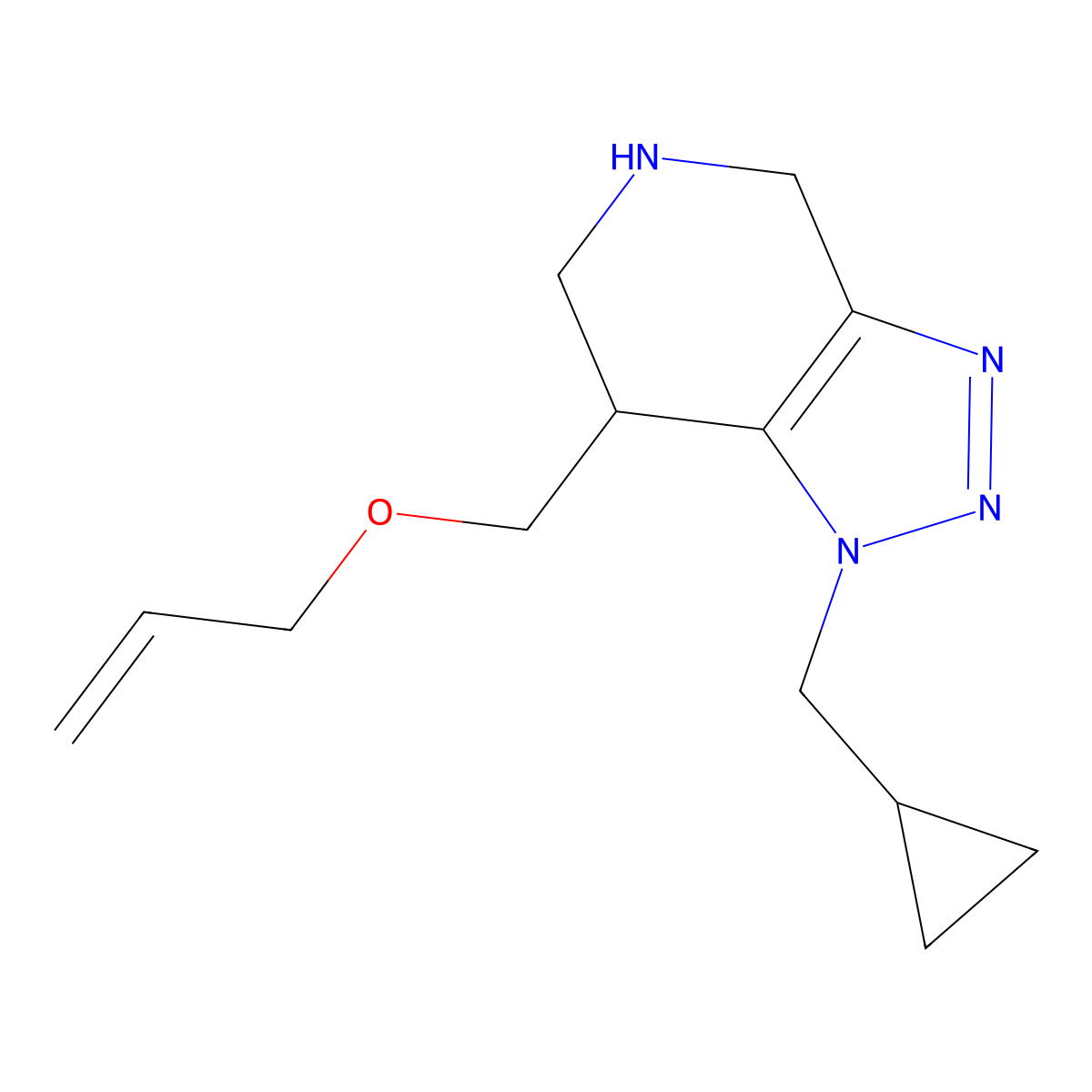 7-((Allyloxy)methyl)-1-(cyclopropylmethyl)-4,5,6,7-tetrahydro-1H-[1,2,3]triazolo[4,5-c]pyridine molecular structure, CAS 1422136-49-9