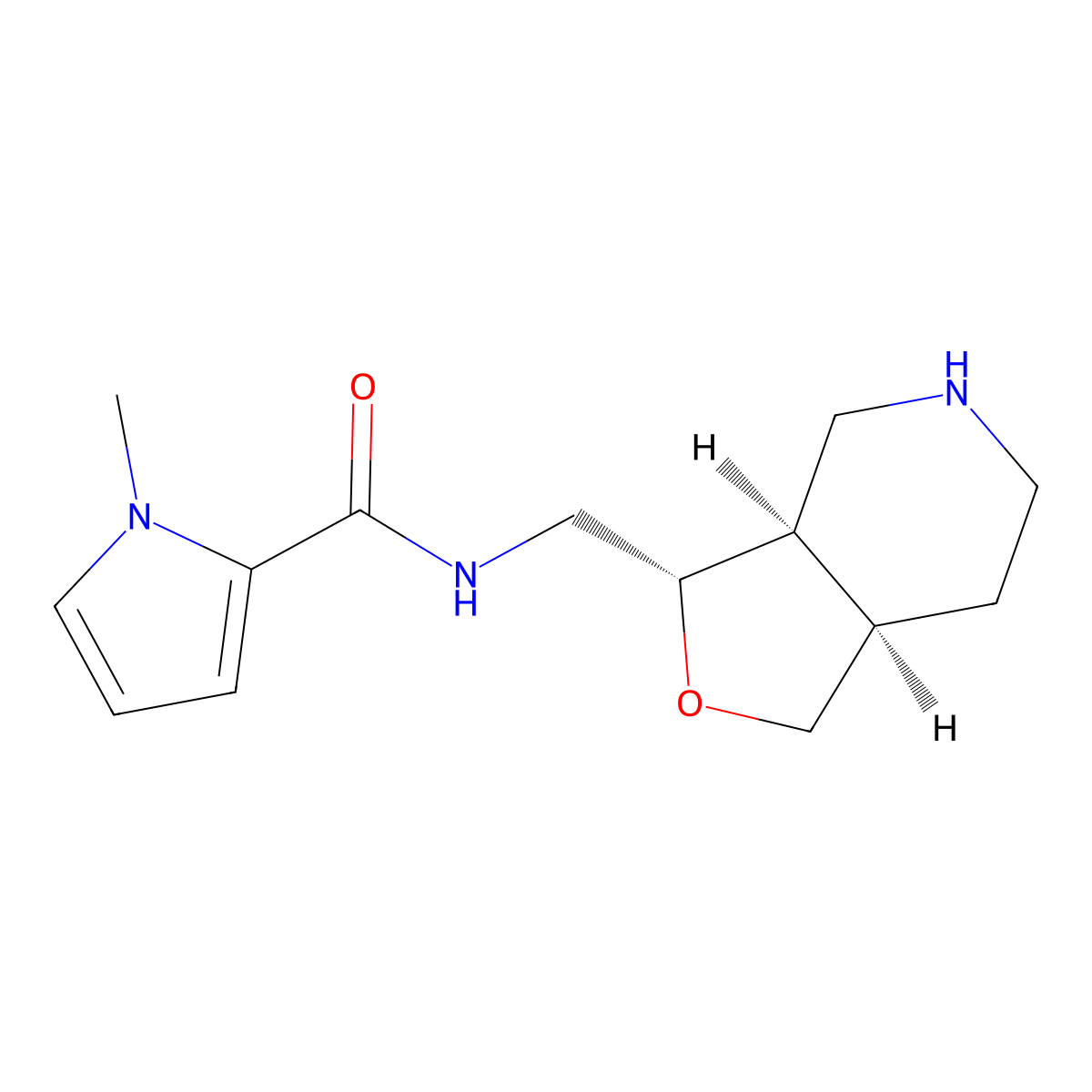N-[[(3S,3aR,7aR)-1,3,3a,4,5,6,7,7a-octahydrofuro[3,4-c]pyridin-3-yl]methyl]-1-methylpyrrole-2-carboxamide molecular structure, CAS 1422136-51-3