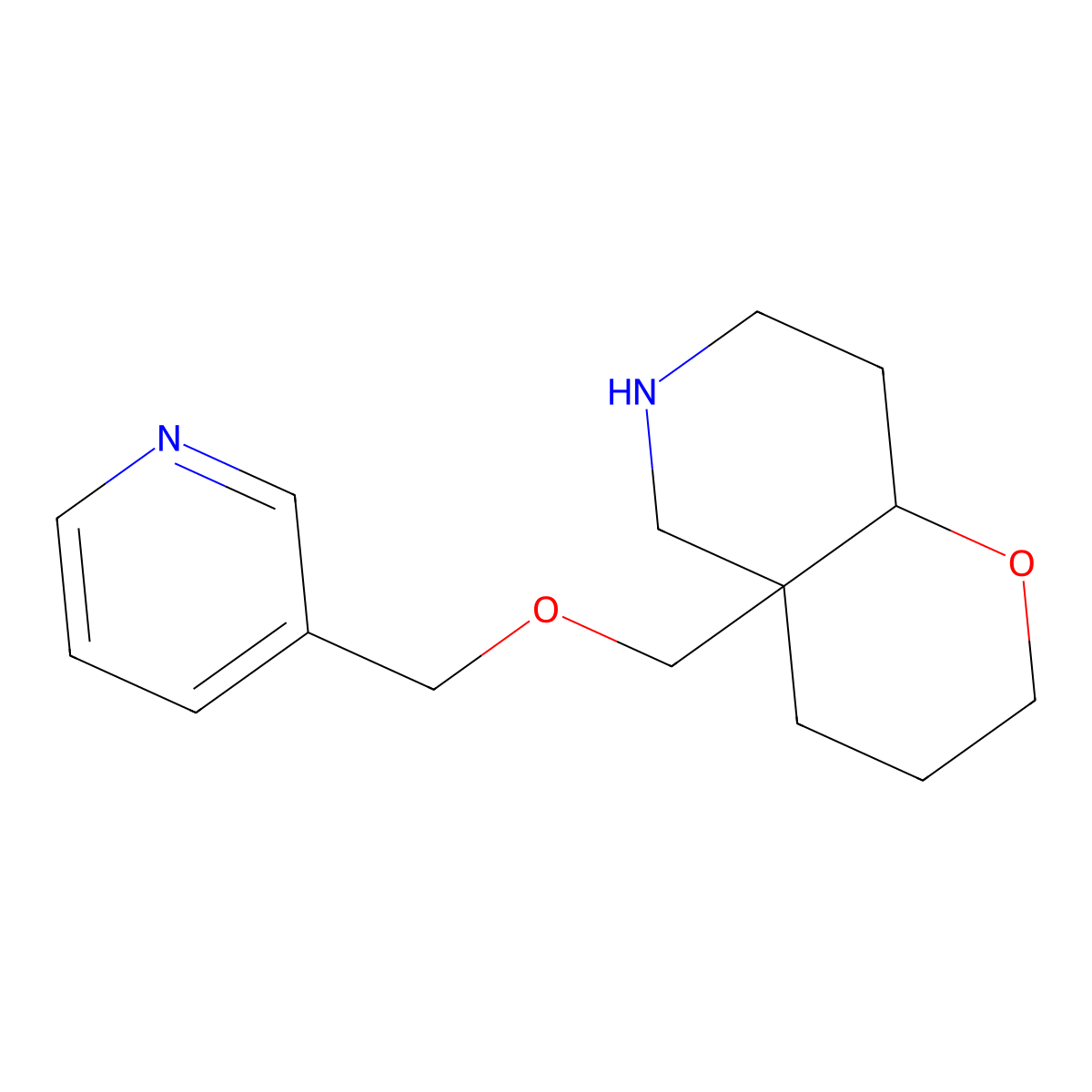 4A-((pyridin-3-ylmethoxy)methyl)octahydro-2H-pyrano[3,2-c]pyridine molecular structure, CAS 1422136-54-6
