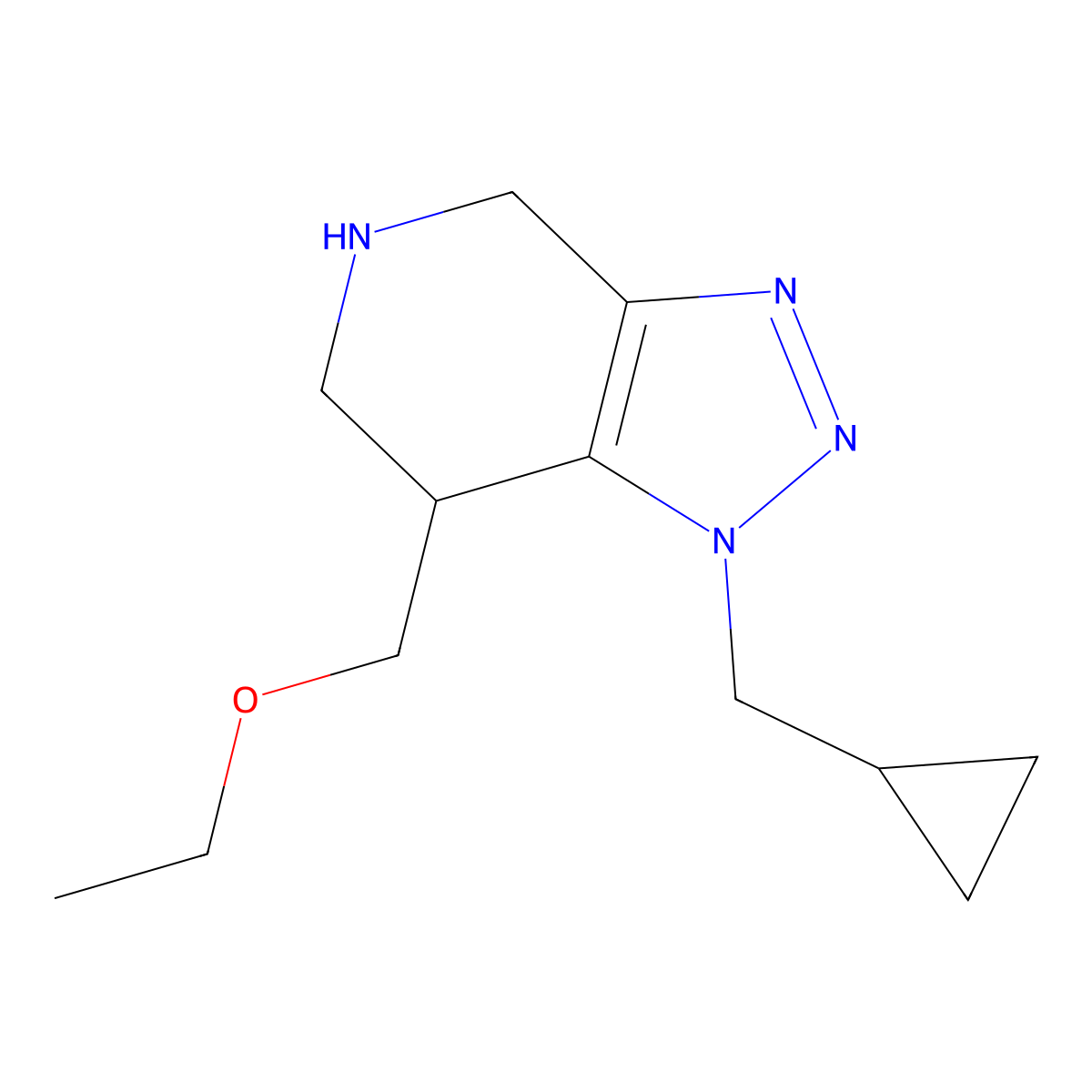 1-(Cyclopropylmethyl)-7-(ethoxymethyl)-4,5,6,7-tetrahydro-1H-[1,2,3]triazolo[4,5-c]pyridine molecular structure, CAS 1422136-60-4