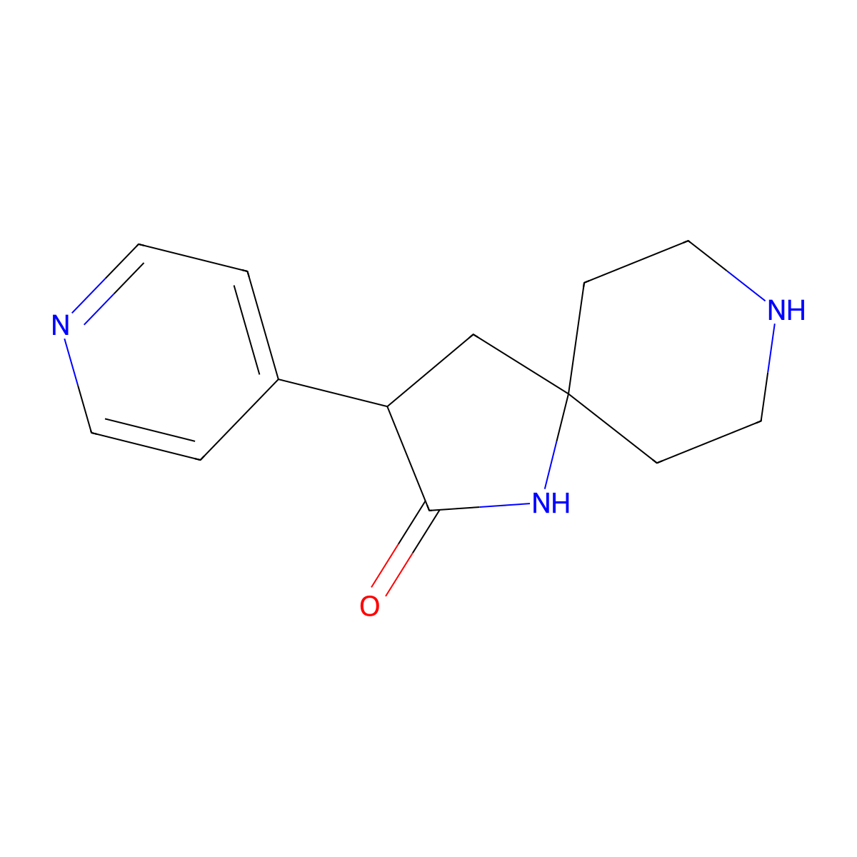 3-(Pyridin-4-yl)-1,8-diazaspiro[4.5]decan-2-one molecular structure, CAS 1422136-67-1