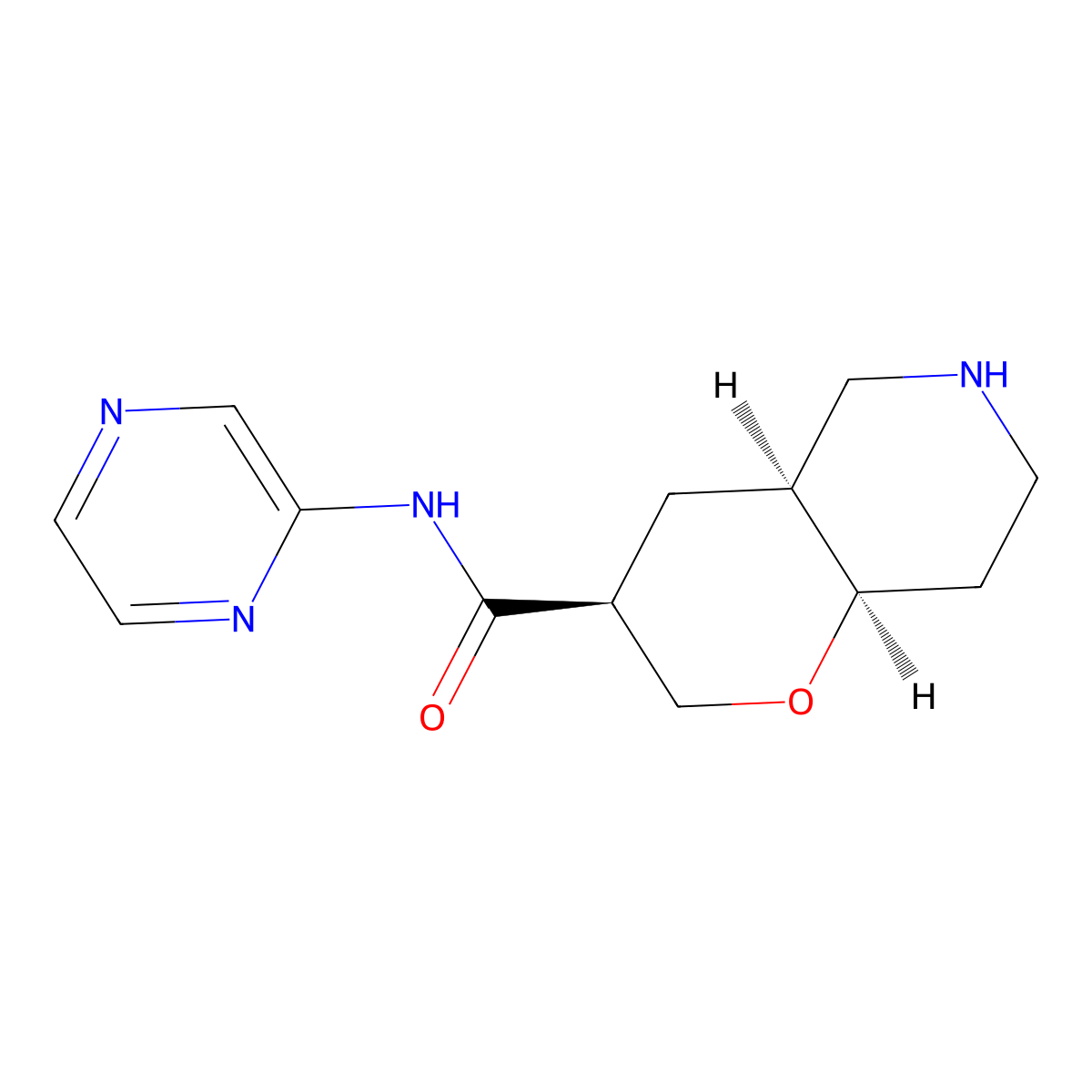 (3S,4aS,8aR)-N-(pyrazin-2-yl)octahydro-2H-pyrano[3,2-c]pyridine-3-carboxamide molecular structure, CAS 1422136-68-2