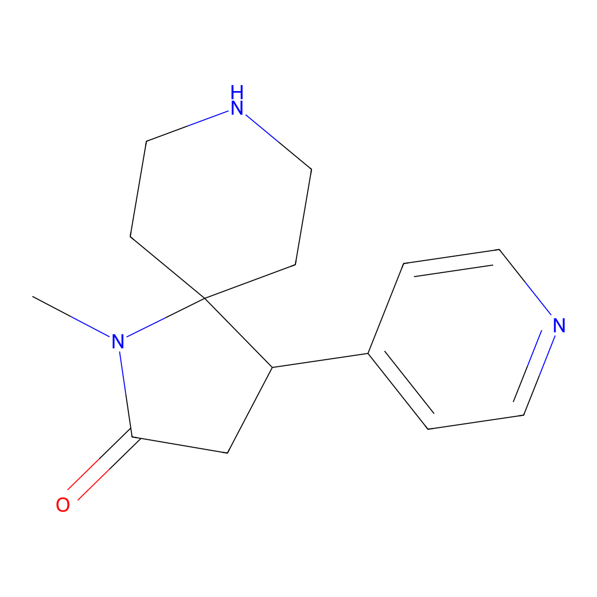 1-Methyl-4-(pyridin-4-yl)-1,8-diazaspiro[4.5]decan-2-one molecular structure, CAS 1422136-77-3