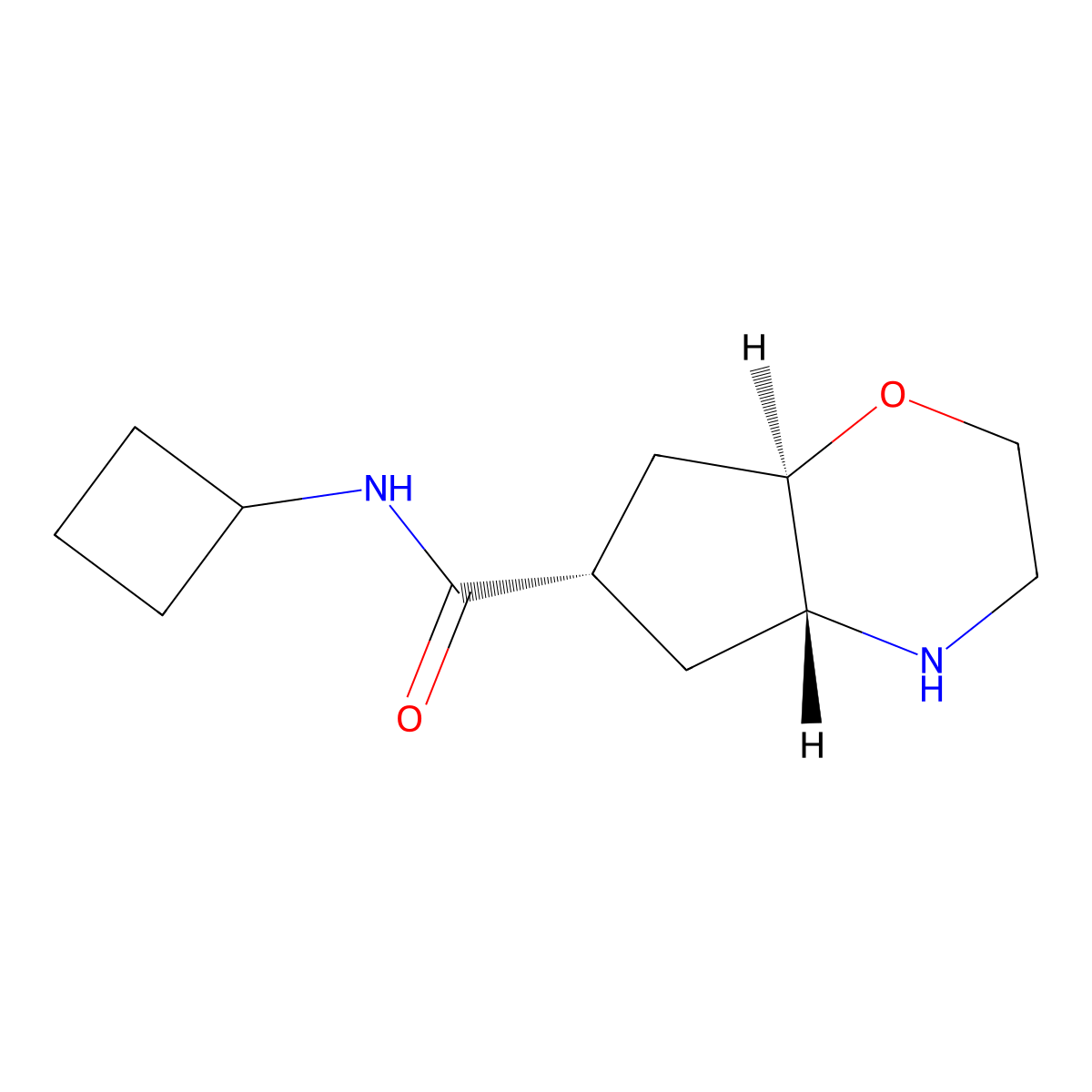rel-(4aR,6S,7aR)-N-cyclobutyloctahydrocyclopenta[b][1,4]oxazine-6-carboxamide molecular structure, CAS 1422136-93-3