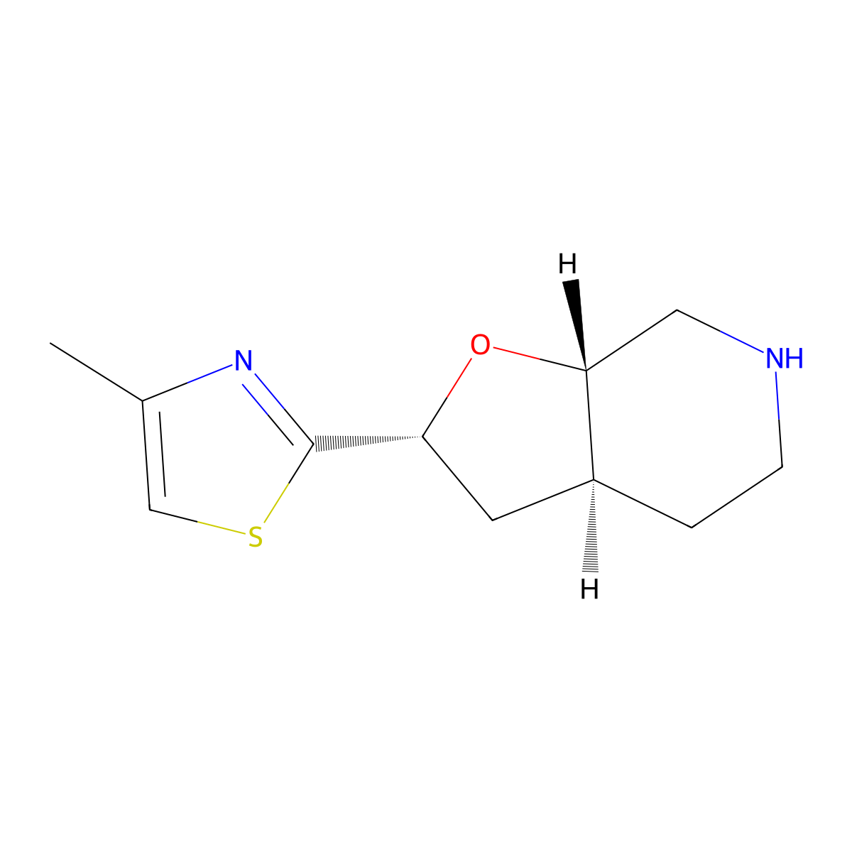 (2R,3aS,7aS)-2-(4-methylthiazol-2-yl)octahydrofuro[2,3-c]pyridine molecular structure, CAS 1422137-30-1