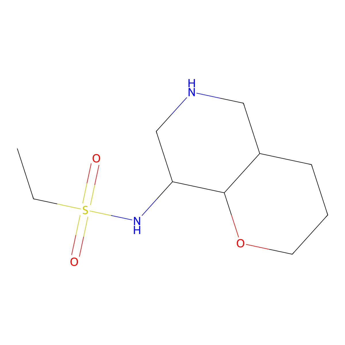 Rel-N-((4As,8R,8As)-Octahydro-2H-Pyrano[3,2-C]Pyridin-8-Yl)Ethanesulfonamide molecular structure, CAS 1422137-32-3
