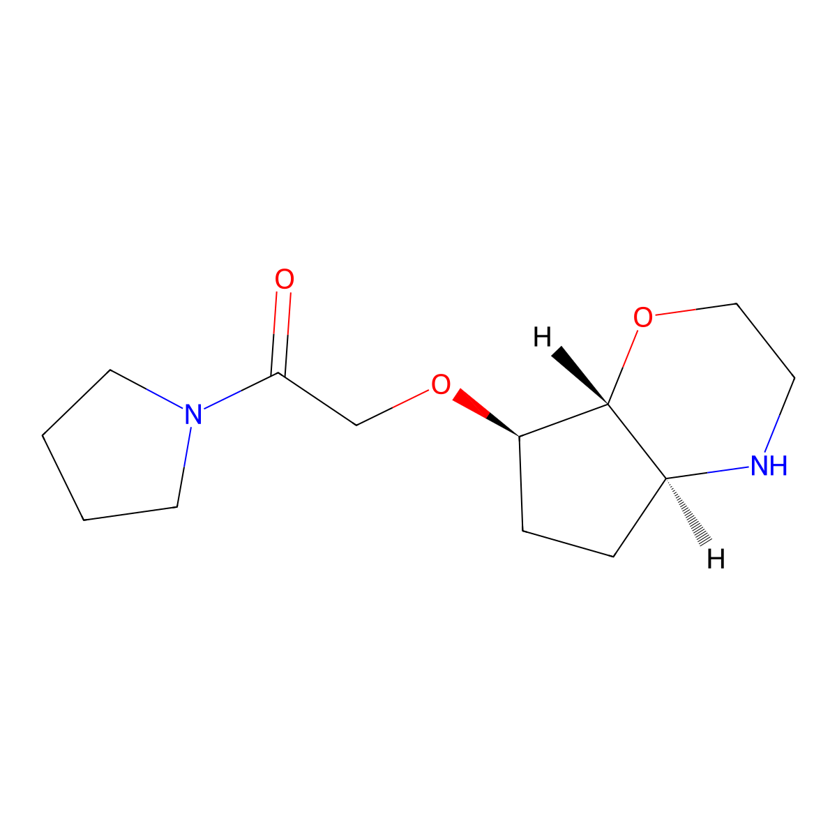 2-(((4aS,7R,7aR)-octahydrocyclopenta[b][1,4]oxazin-7-yl)oxy)-1-(pyrrolidin-1-yl)ethanone molecular structure, CAS 1422137-35-6