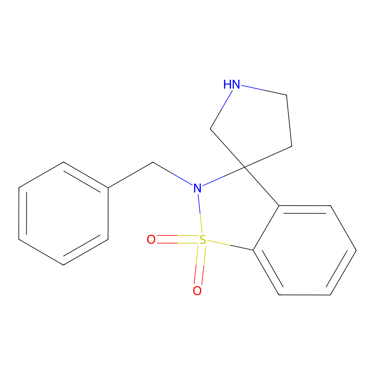 2-Benzyl-2H-spiro[benzo[d]isothiazole-3,3'-pyrrolidine] 1,1-dioxide molecular structure, CAS 1422137-41-4
