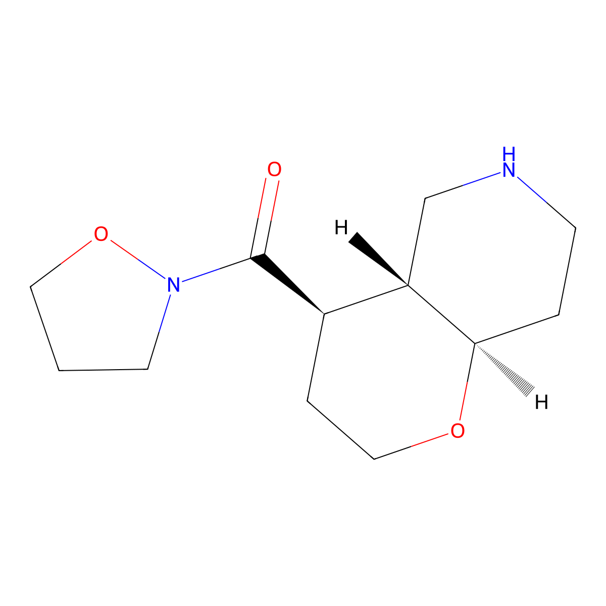 Rel-Isoxazolidin-2-Yl((4R,4Ar,8Ar)-Octahydro-2H-Pyrano[3,2-C]Pyridin-4-Yl)Methanone molecular structure, CAS 1422137-45-8
