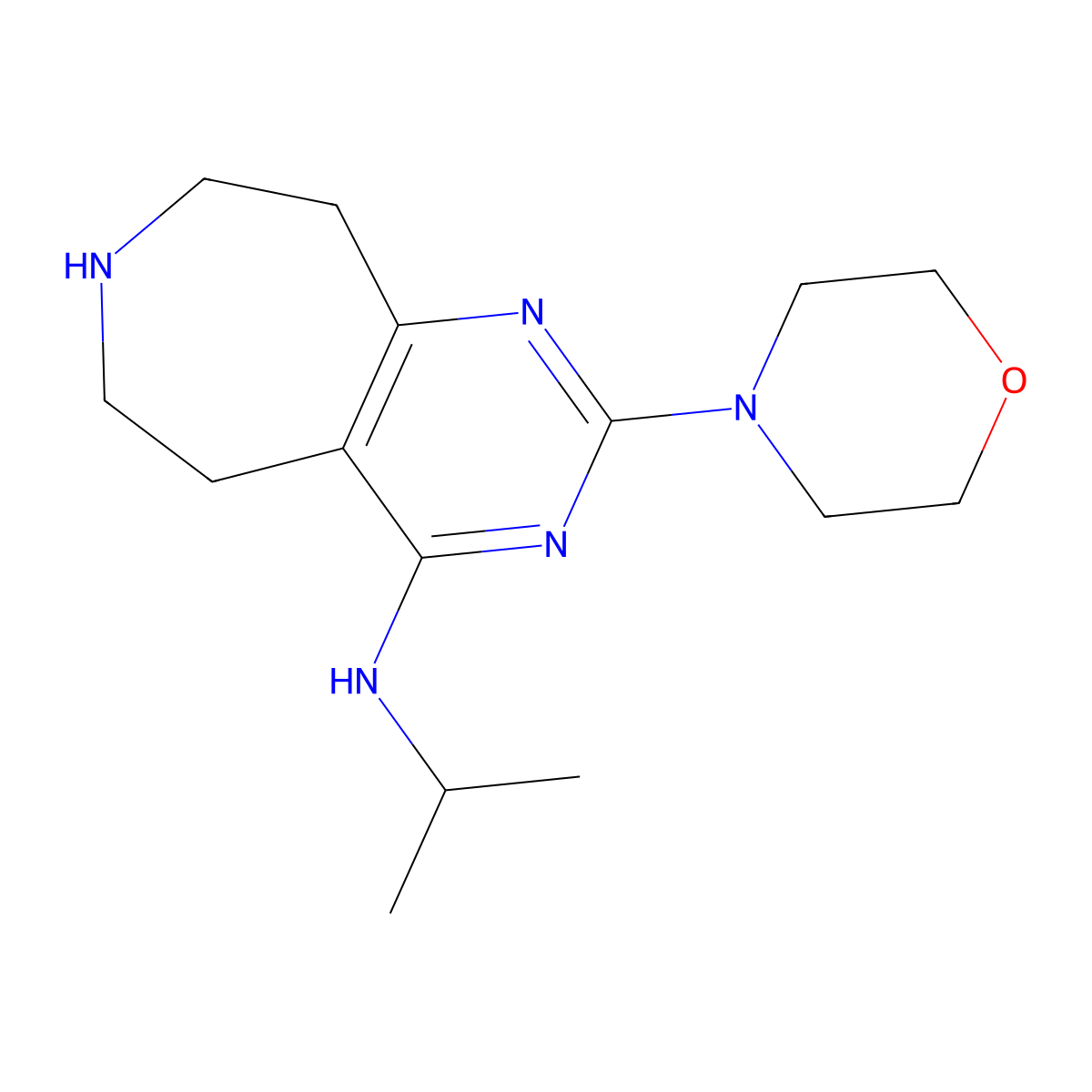 N-Isopropyl-2-Morpholino-6,7,8,9-Tetrahydro-5H-Pyrimido[4,5-D]Azepin-4-Amine molecular structure, CAS 1422137-62-9