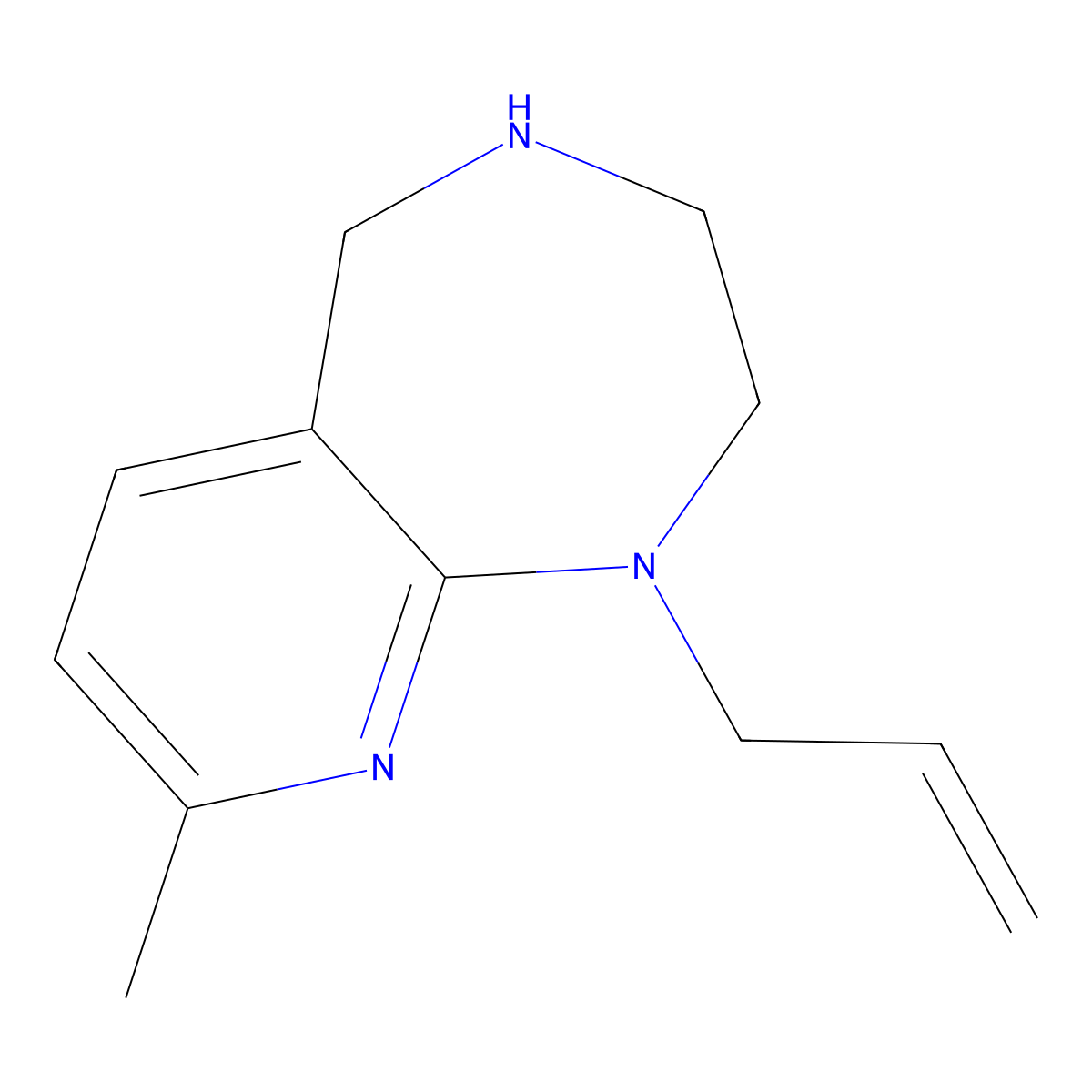 1-allyl-8-methyl-2,3,4,5-tetrahydro-1H-pyrido[2,3-e][1,4]diazepine molecular structure, CAS 1422137-78-7