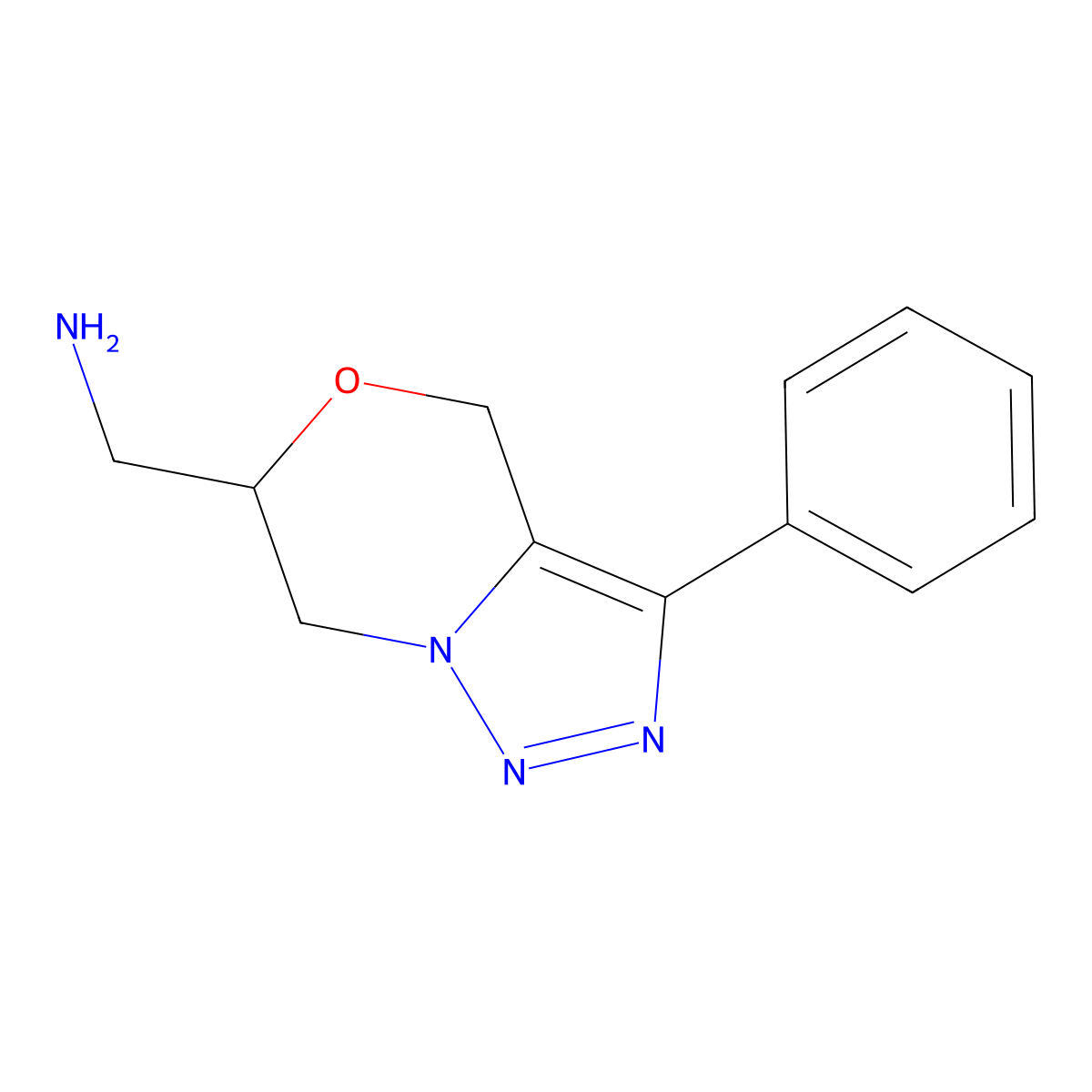 (3-Phenyl-6,7-dihydro-4H-[1,2,3]triazolo[5,1-c][1,4]oxazin-6-yl)methanamine molecular structure, CAS 1422137-82-3